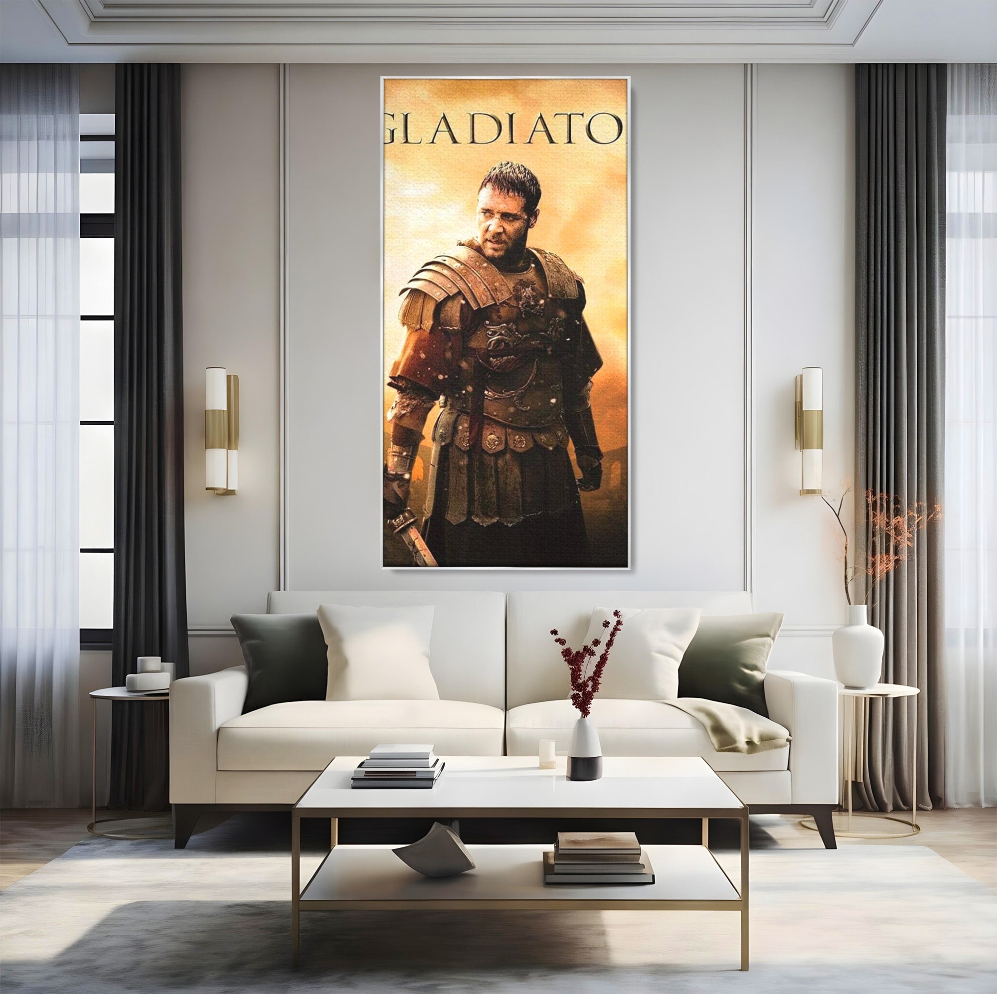 Tablou Canvas Premium LuxCanva® PI1250, Gladiatorul Antic, Russel Crow, Istorie, Erou, Film, Actiune, Living, Dormitor, Culori Vibrante