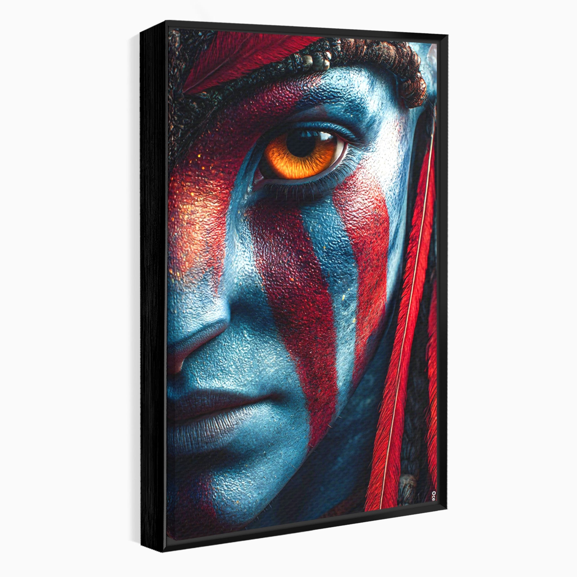 Tablou Canvas Premium LuxCanva® PI1252, Chipul Razboinicei, Portret, Fantezie, Neytiri, Detalii, Dormitor, Culori Vibrante