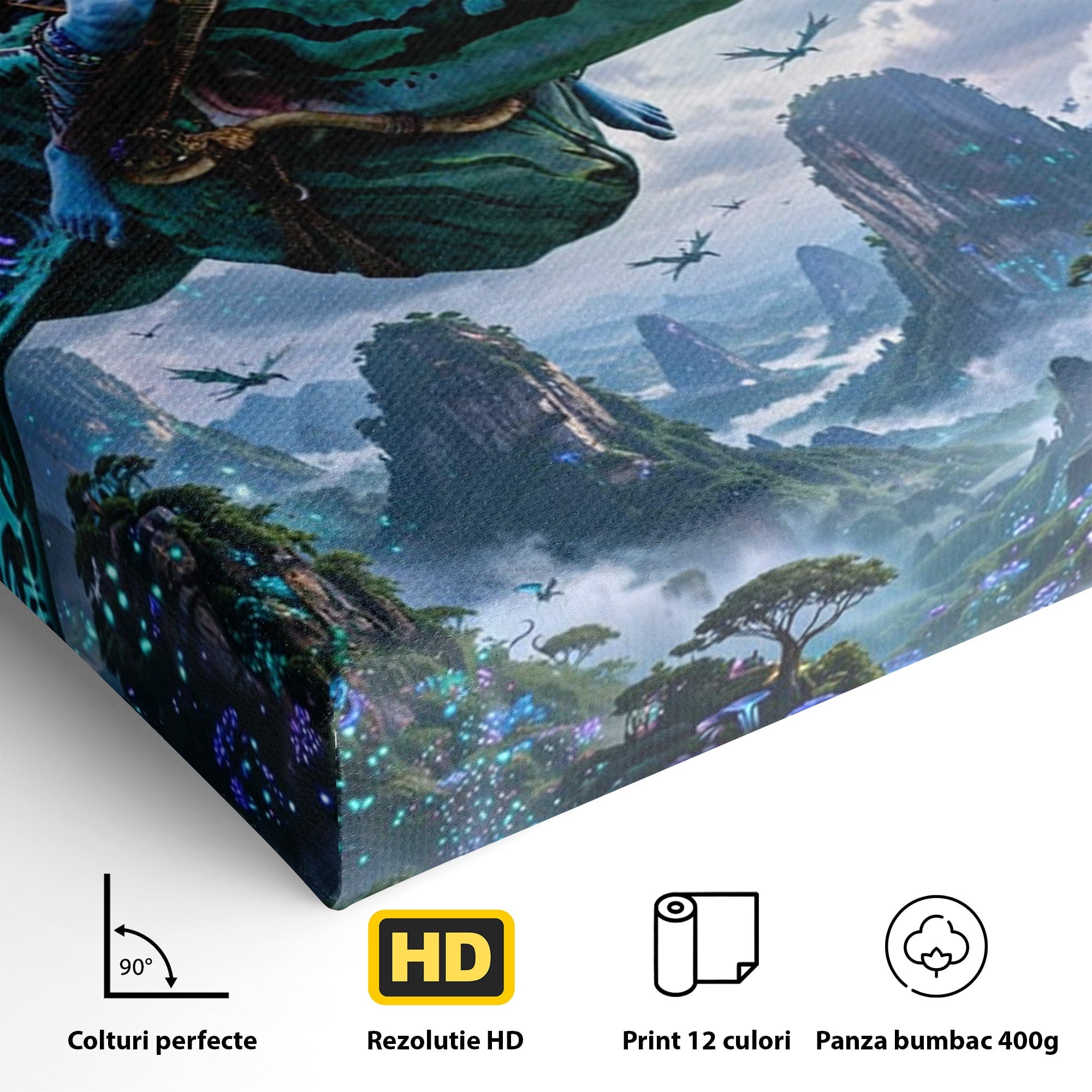 Tablou Canvas Premium LuxCanva® PI1253, Neytiri, Fantezie, Aventura, Avatar, Razboinica, Pandora, Living, Culori Vibrante