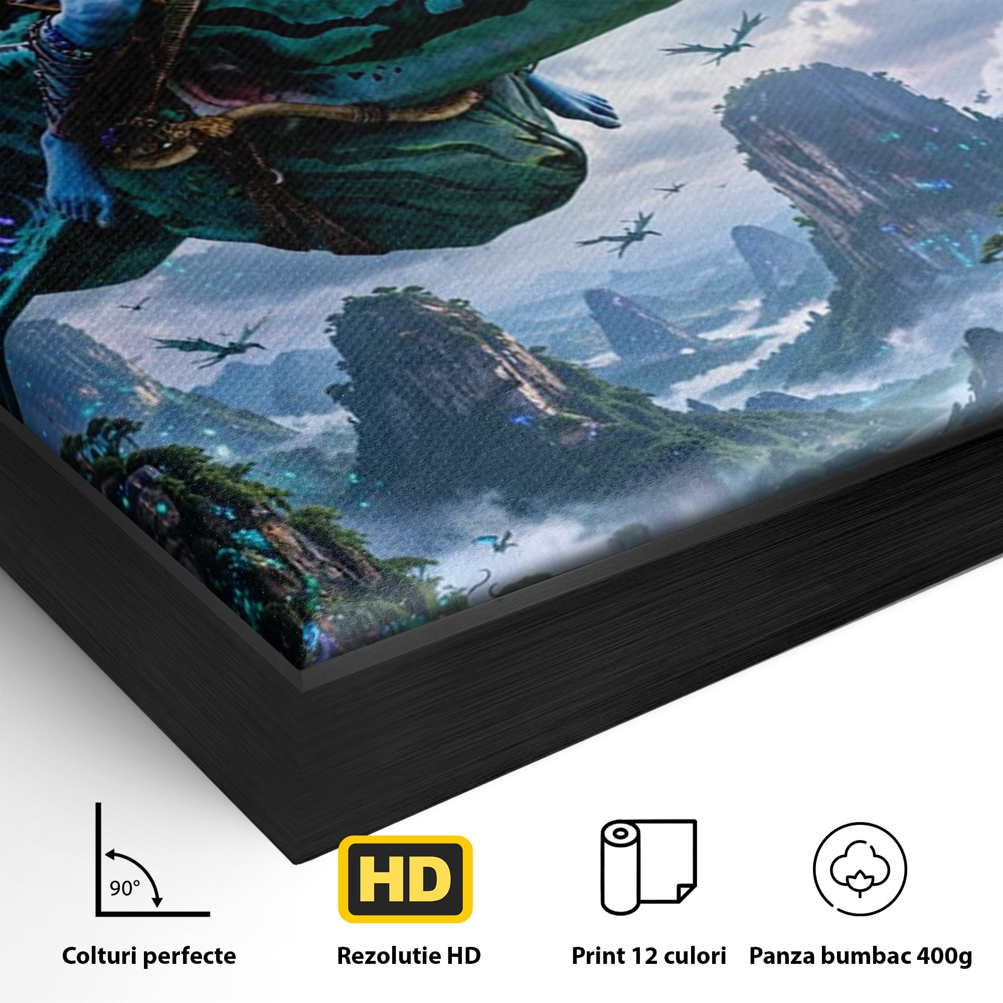 Tablou Canvas Premium LuxCanva® PI1253, Neytiri, Fantezie, Aventura, Avatar, Razboinica, Pandora, Living, Culori Vibrante