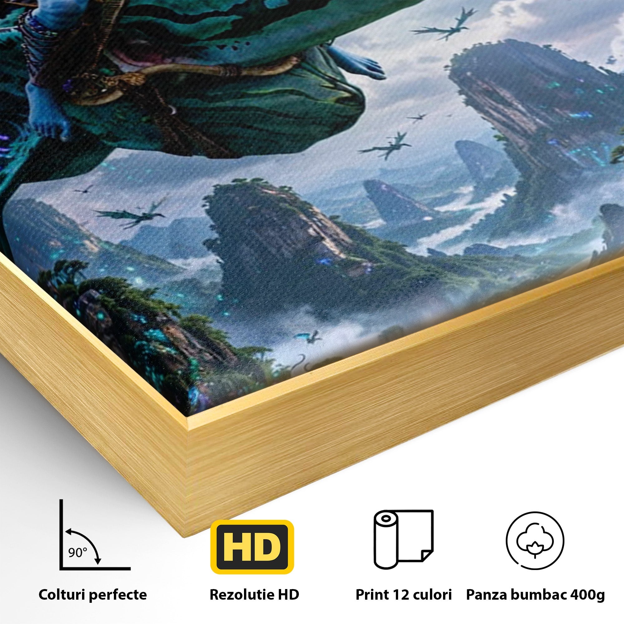 Tablou Canvas Premium LuxCanva® PI1253, Neytiri, Fantezie, Aventura, Avatar, Razboinica, Pandora, Living, Culori Vibrante