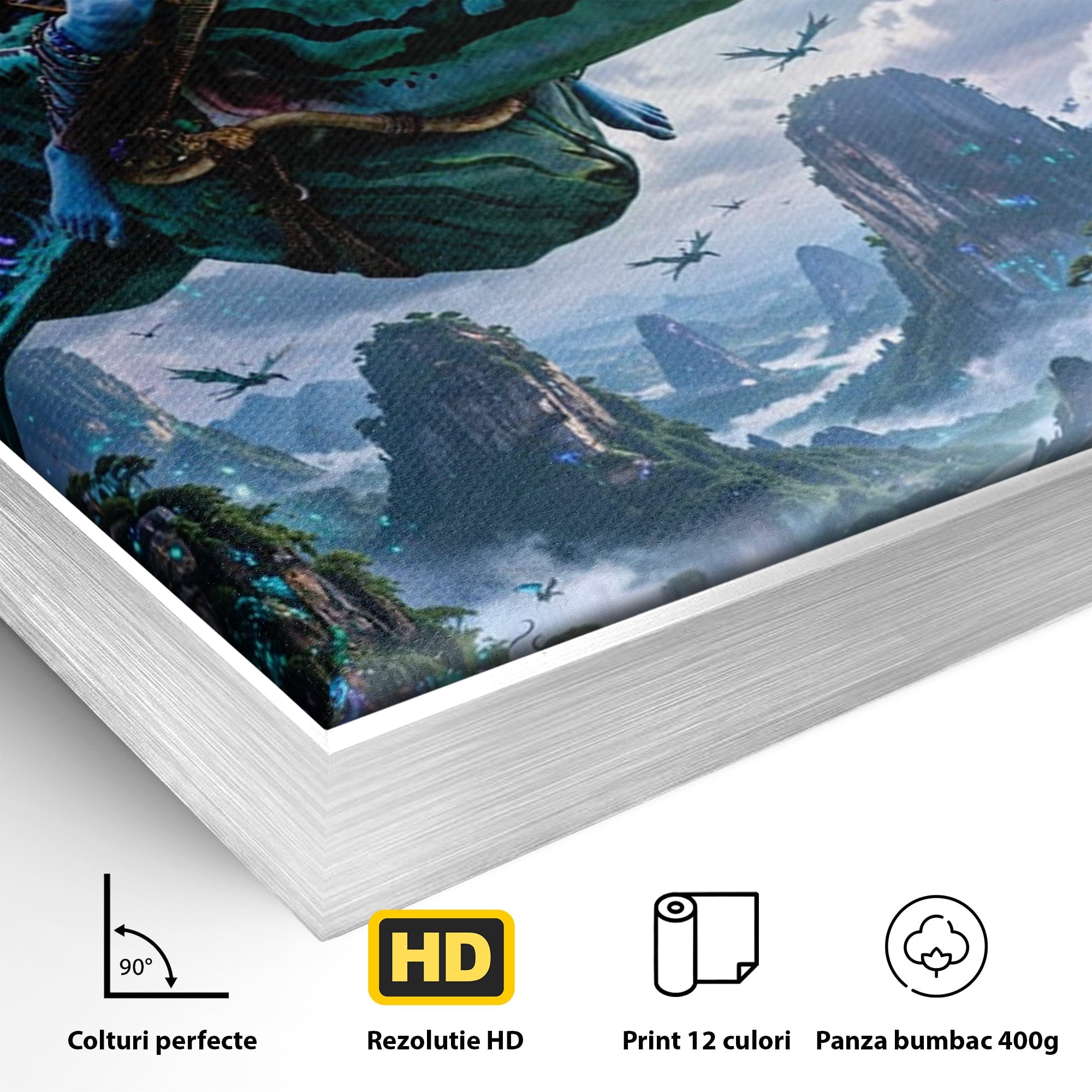 Tablou Canvas Premium LuxCanva® PI1253, Neytiri, Fantezie, Aventura, Avatar, Razboinica, Pandora, Living, Culori Vibrante