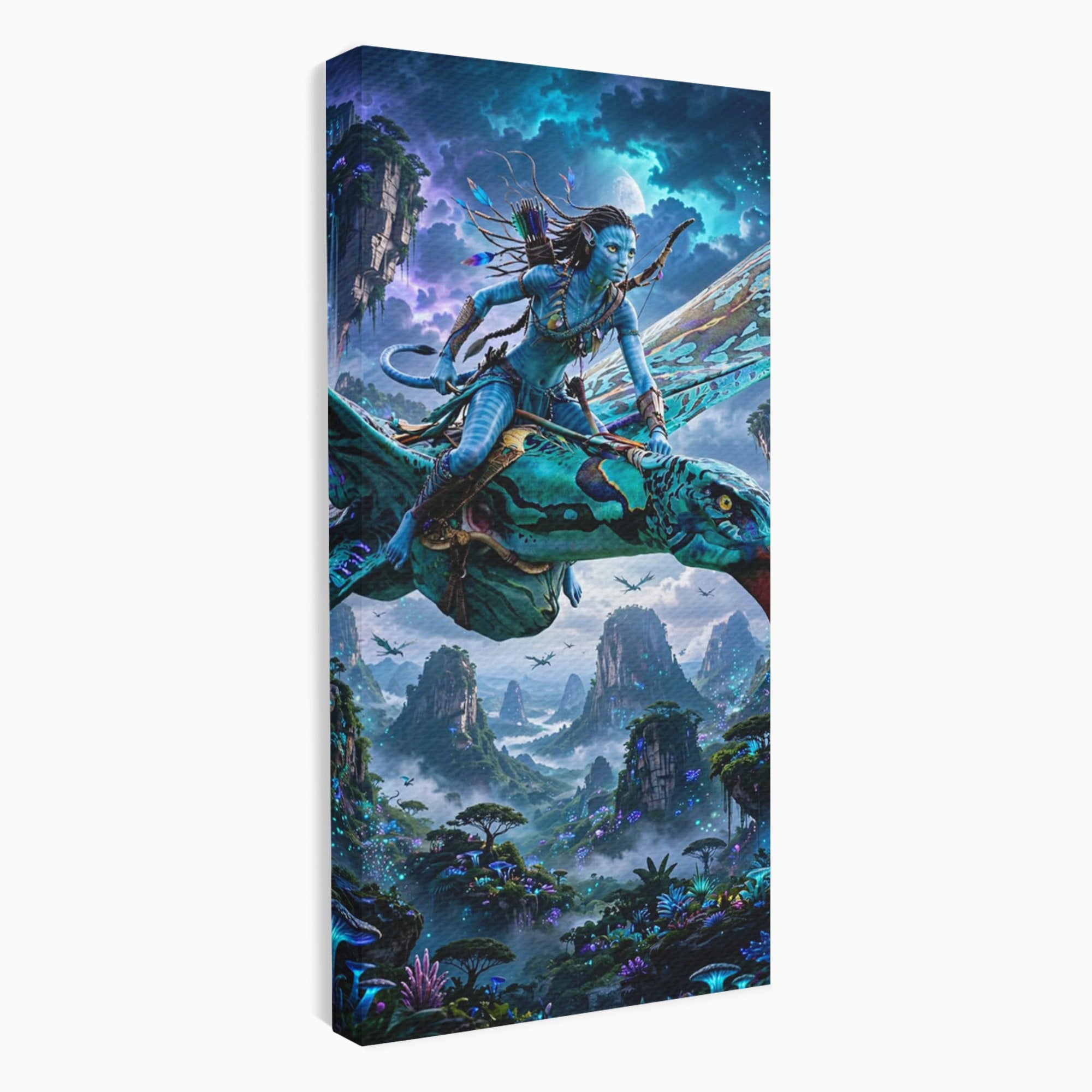Tablou Canvas Premium LuxCanva® PI1253, Neytiri, Fantezie, Aventura, Avatar, Razboinica, Pandora, Living, Culori Vibrante