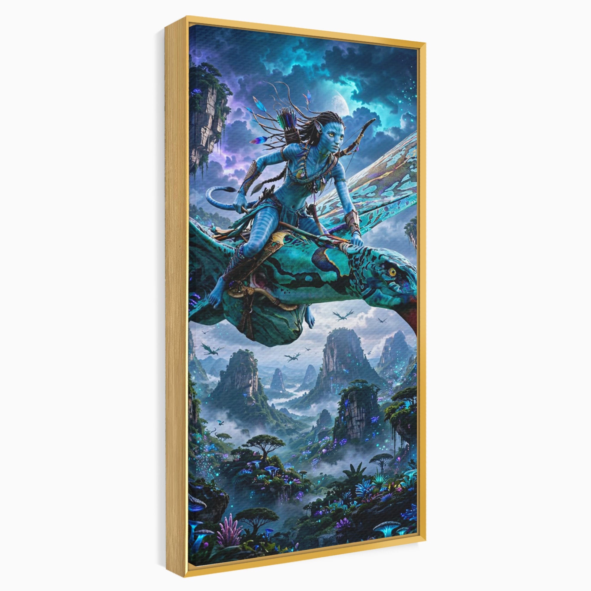 Tablou Canvas Premium LuxCanva® PI1253, Neytiri, Fantezie, Aventura, Avatar, Razboinica, Pandora, Living, Culori Vibrante