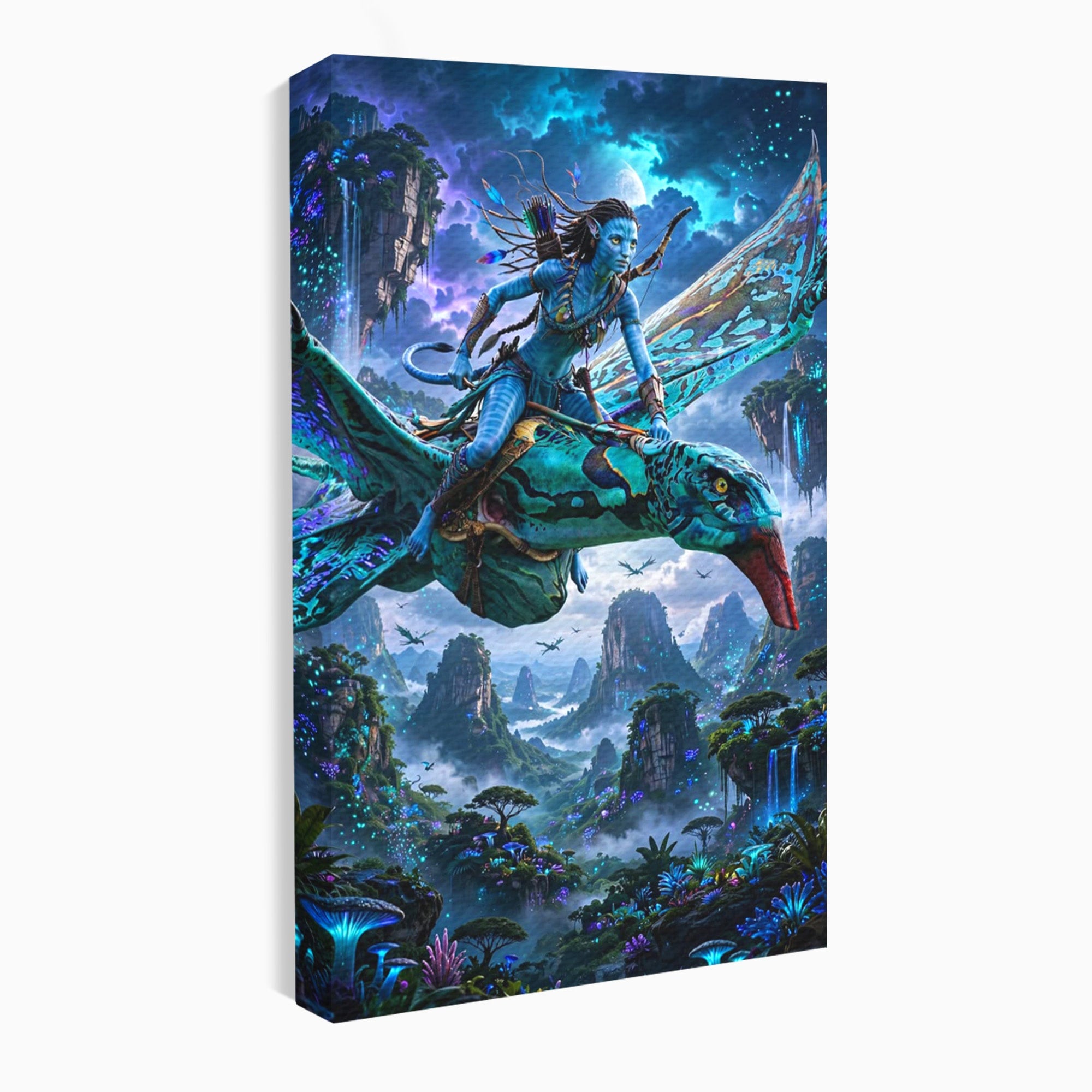 Tablou Canvas Premium LuxCanva® PI1253, Neytiri, Fantezie, Aventura, Avatar, Razboinica, Pandora, Living, Culori Vibrante