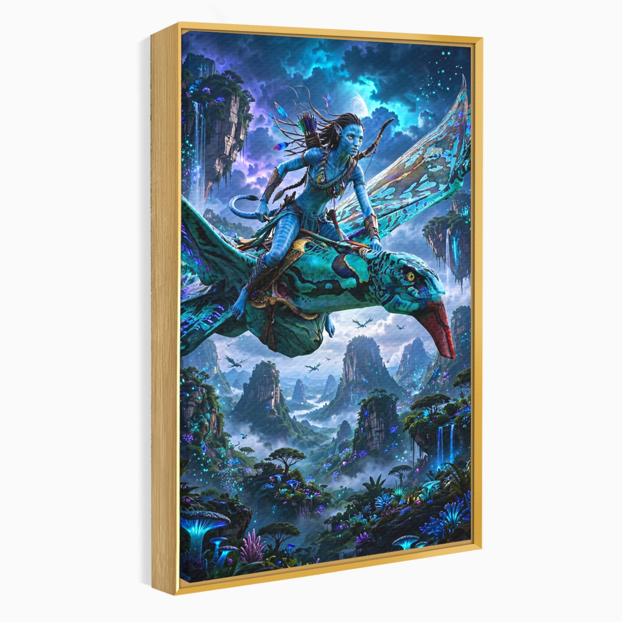 Tablou Canvas Premium LuxCanva® PI1253, Neytiri, Fantezie, Aventura, Avatar, Razboinica, Pandora, Living, Culori Vibrante