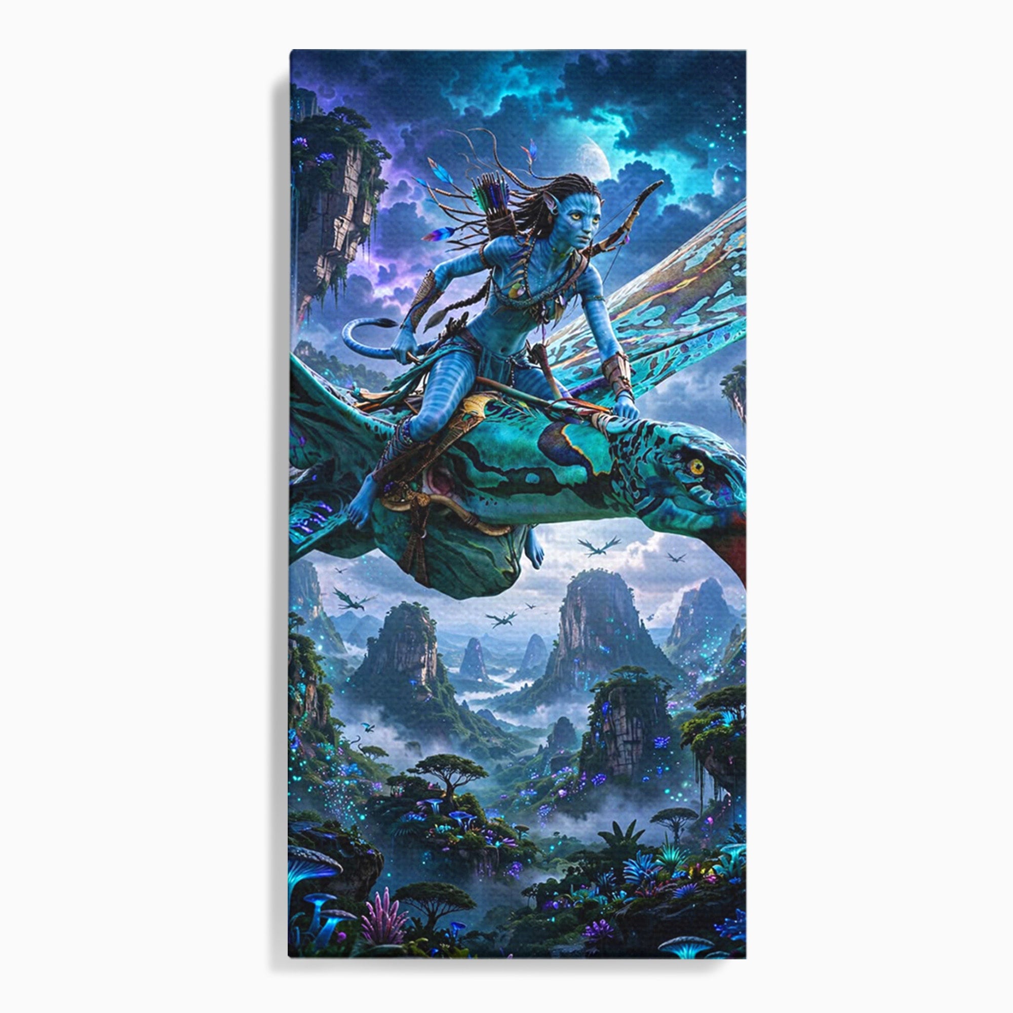 Tablou Canvas Premium LuxCanva® PI1253, Neytiri, Fantezie, Aventura, Avatar, Razboinica, Pandora, Living, Culori Vibrante