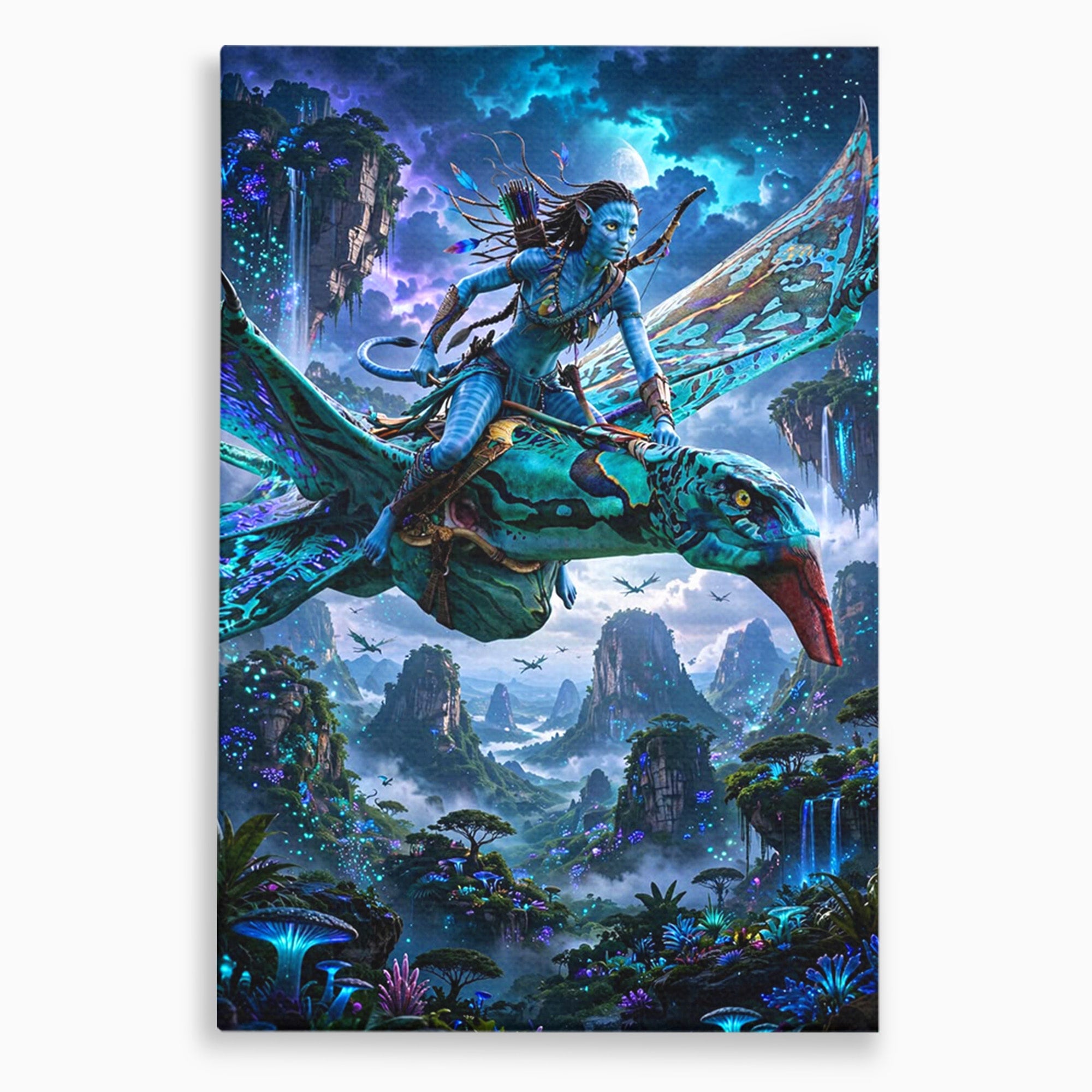 Tablou Canvas Premium LuxCanva® PI1253, Neytiri, Fantezie, Aventura, Avatar, Razboinica, Pandora, Living, Culori Vibrante