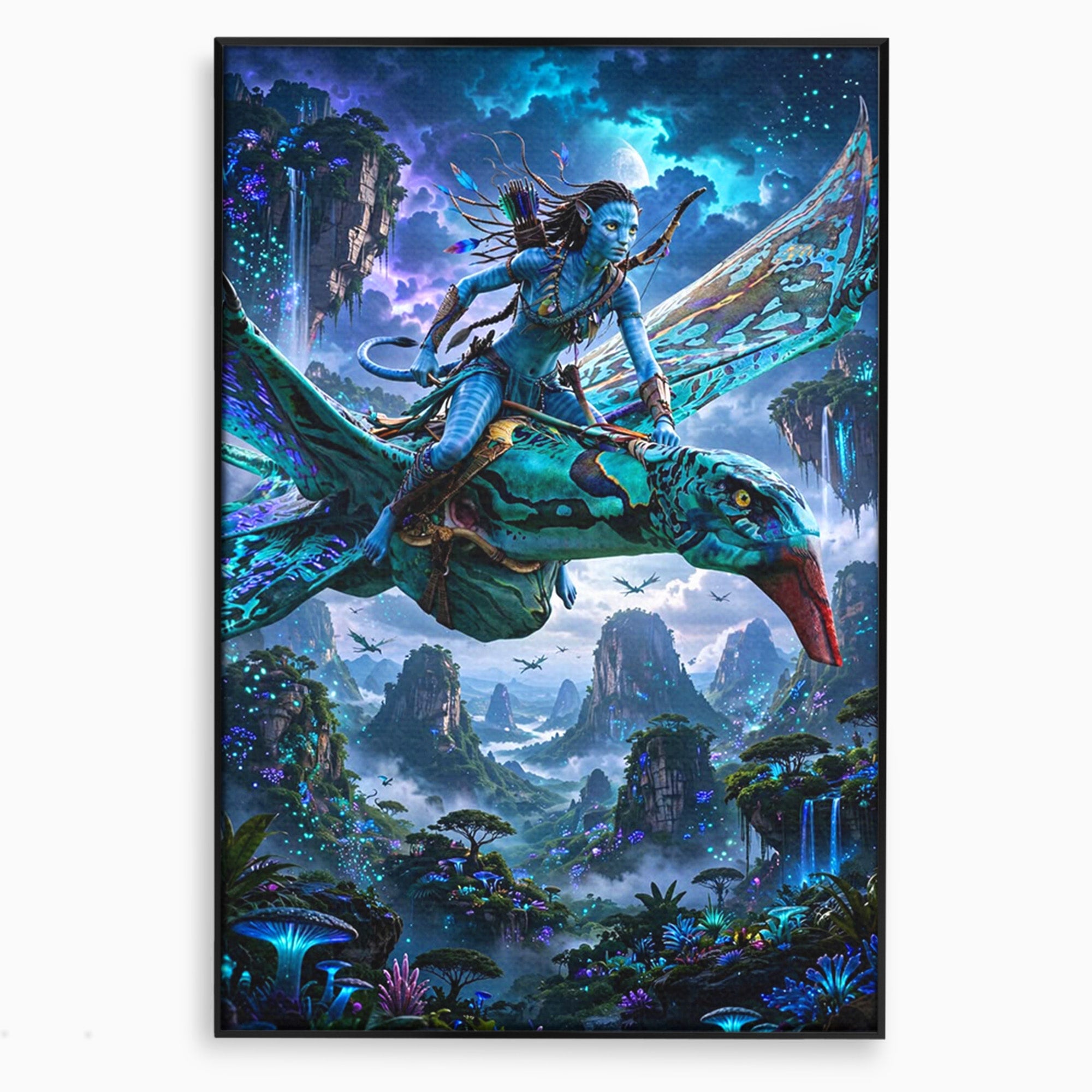 Tablou Canvas Premium LuxCanva® PI1253, Neytiri, Fantezie, Aventura, Avatar, Razboinica, Pandora, Living, Culori Vibrante