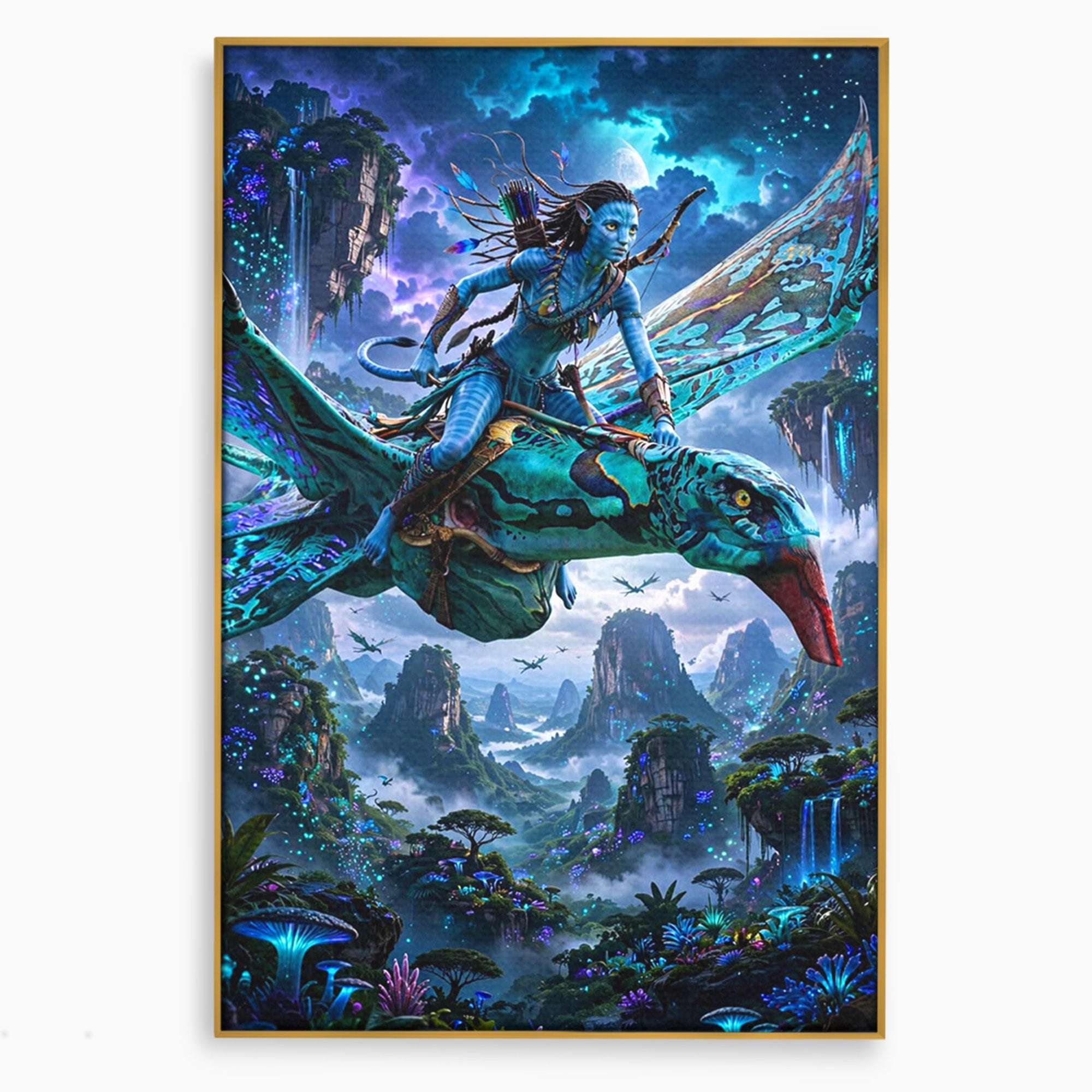 Tablou Canvas Premium LuxCanva® PI1253, Neytiri, Fantezie, Aventura, Avatar, Razboinica, Pandora, Living, Culori Vibrante