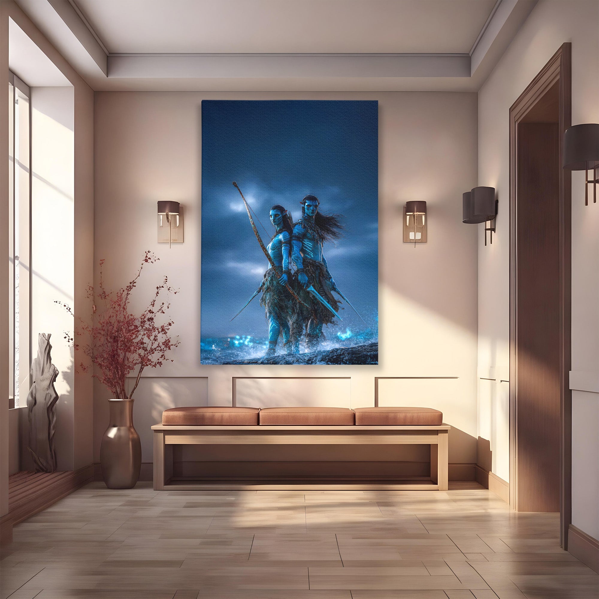 Tablou Canvas Premium LuxCanva® PI1254, Razboinici Din Avatar, Iubire, Fantezie, Film, Aventura, Living, Culori Vibrante