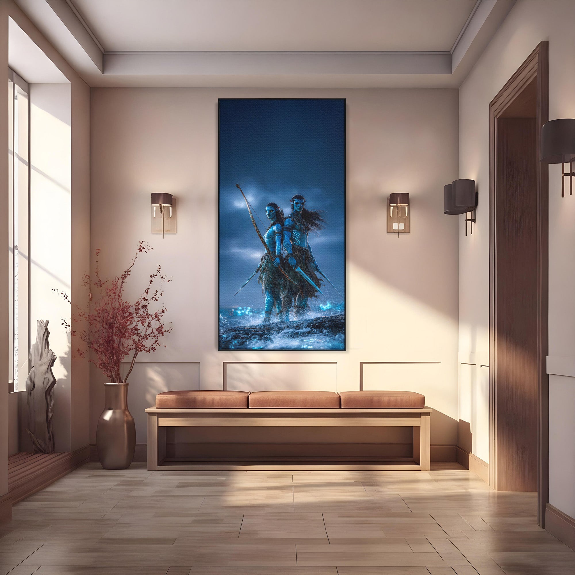 Tablou Canvas Premium LuxCanva® PI1254, Razboinici Din Avatar, Iubire, Fantezie, Film, Aventura, Living, Culori Vibrante