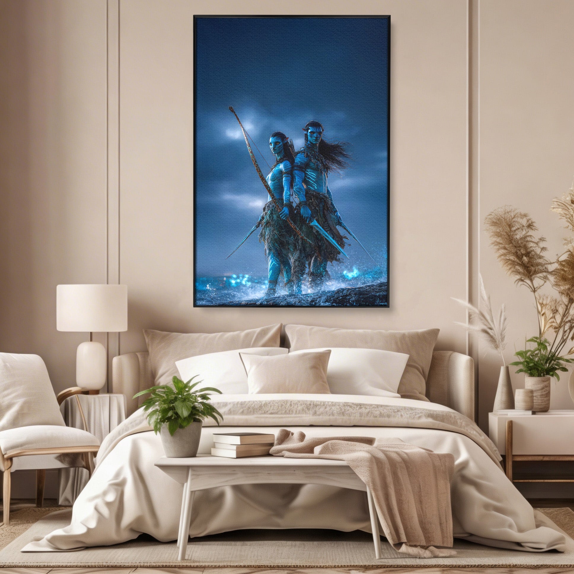 Tablou Canvas Premium LuxCanva® PI1254, Razboinici Din Avatar, Iubire, Fantezie, Film, Aventura, Living, Culori Vibrante