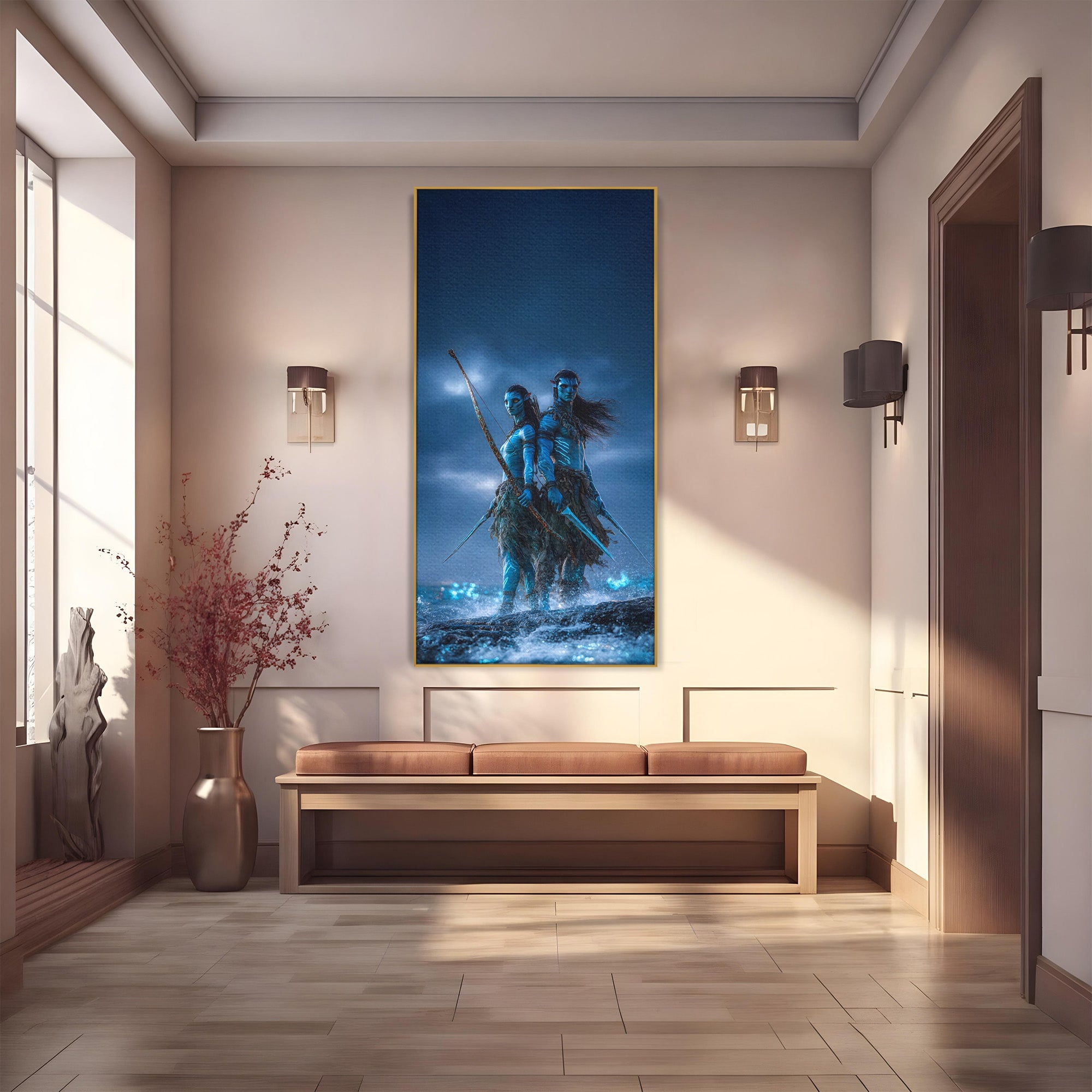 Tablou Canvas Premium LuxCanva® PI1254, Razboinici Din Avatar, Iubire, Fantezie, Film, Aventura, Living, Culori Vibrante