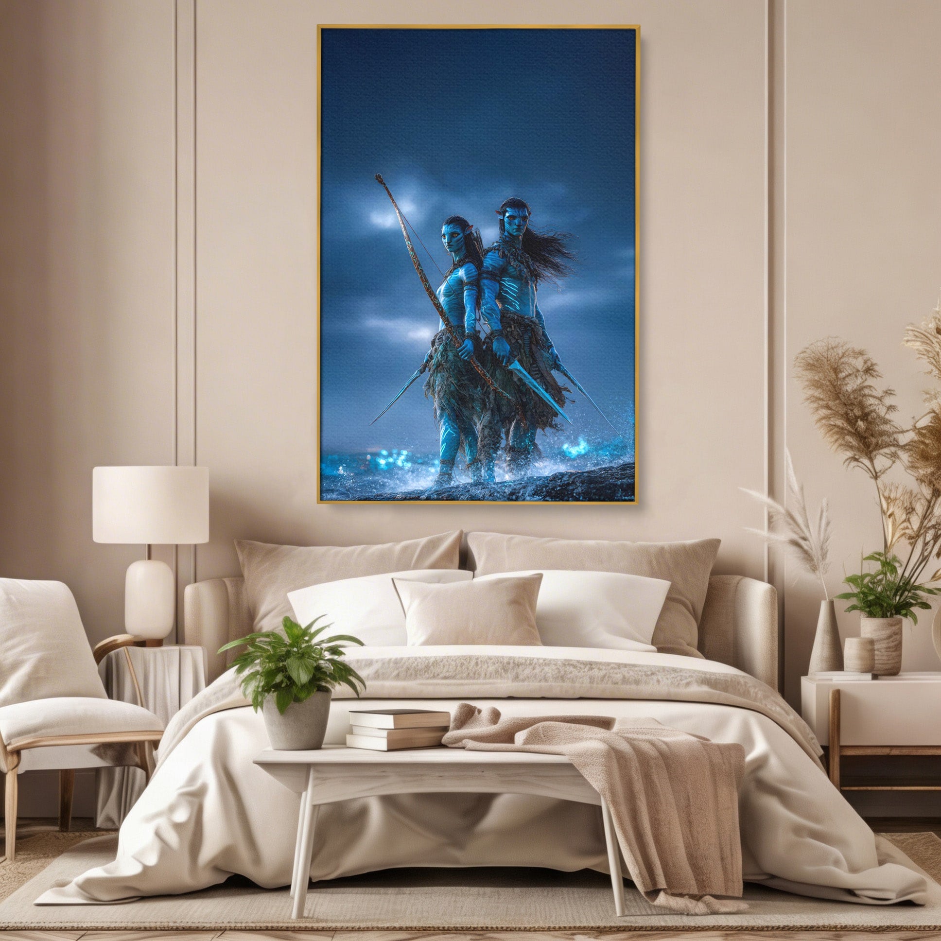 Tablou Canvas Premium LuxCanva® PI1254, Razboinici Din Avatar, Iubire, Fantezie, Film, Aventura, Living, Culori Vibrante