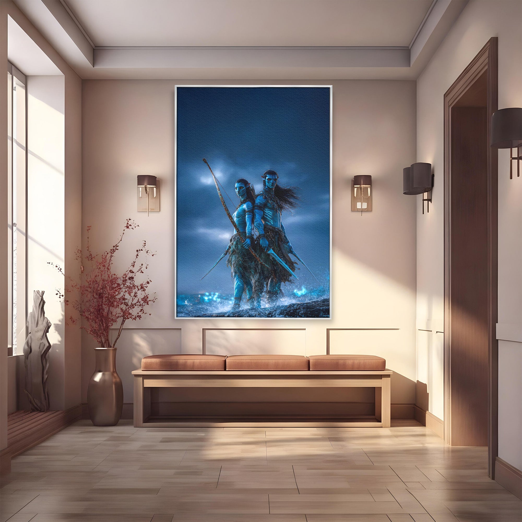 Tablou Canvas Premium LuxCanva® PI1254, Razboinici Din Avatar, Iubire, Fantezie, Film, Aventura, Living, Culori Vibrante