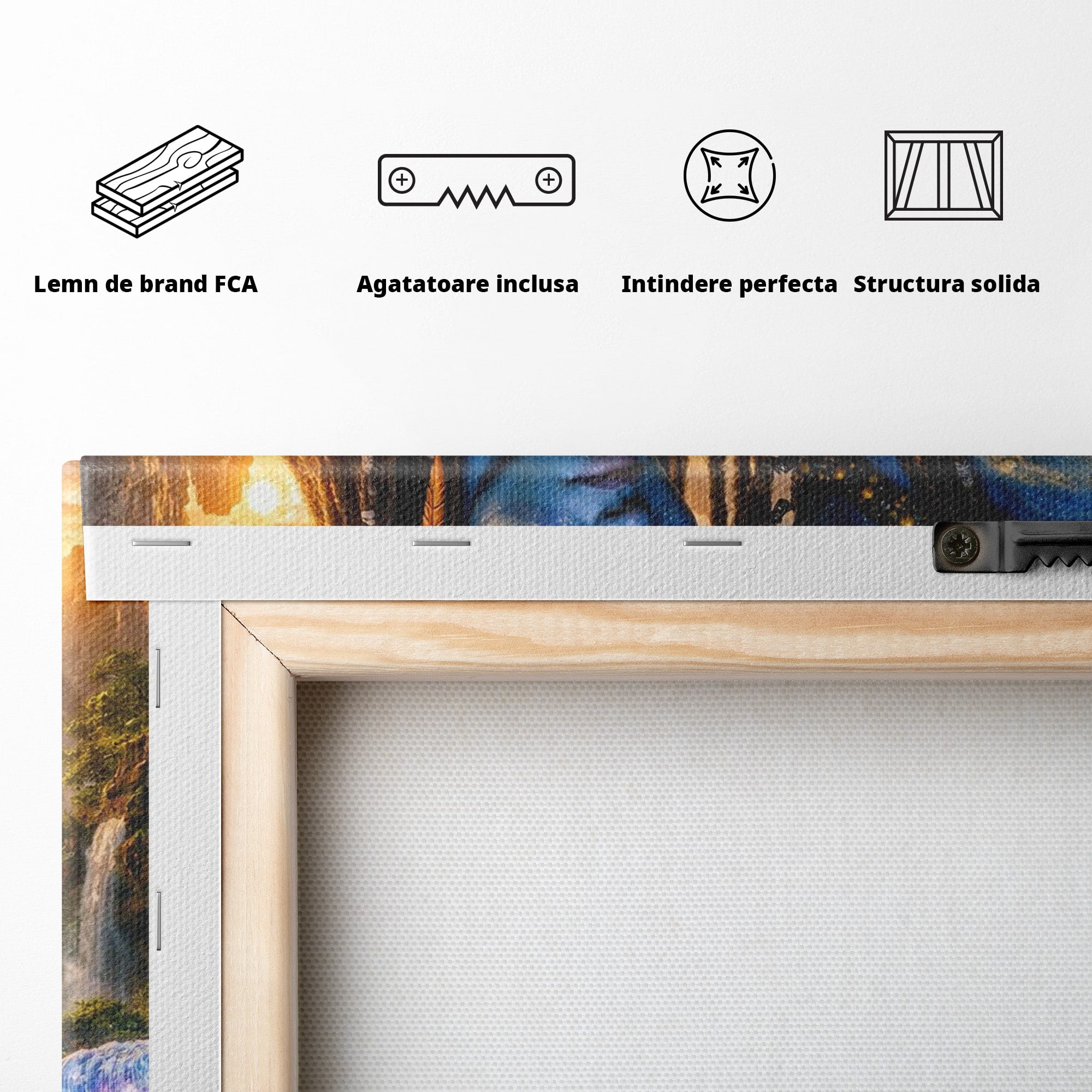 Tablou Canvas Premium LuxCanva® PI1255, Lumea Pandora, Fantezie, Peisaj, Creaturi, Futurist, Living, Culori Vibrante