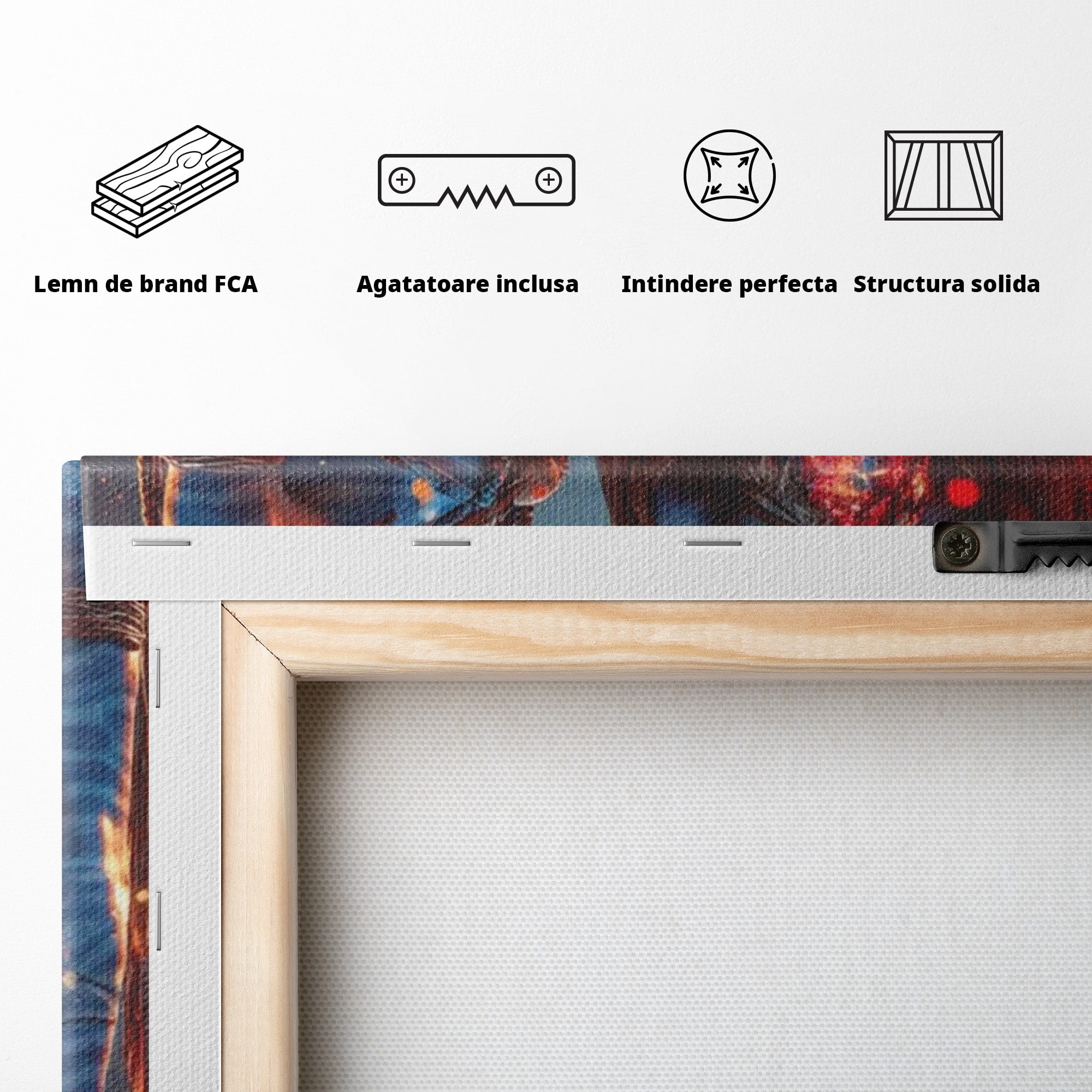 Tablou Canvas Premium LuxCanva® PI1256, Cuplu Avatar, Foc, Fantezie, Aventura, Magie, Living, Dormitor, Culori Vibrante