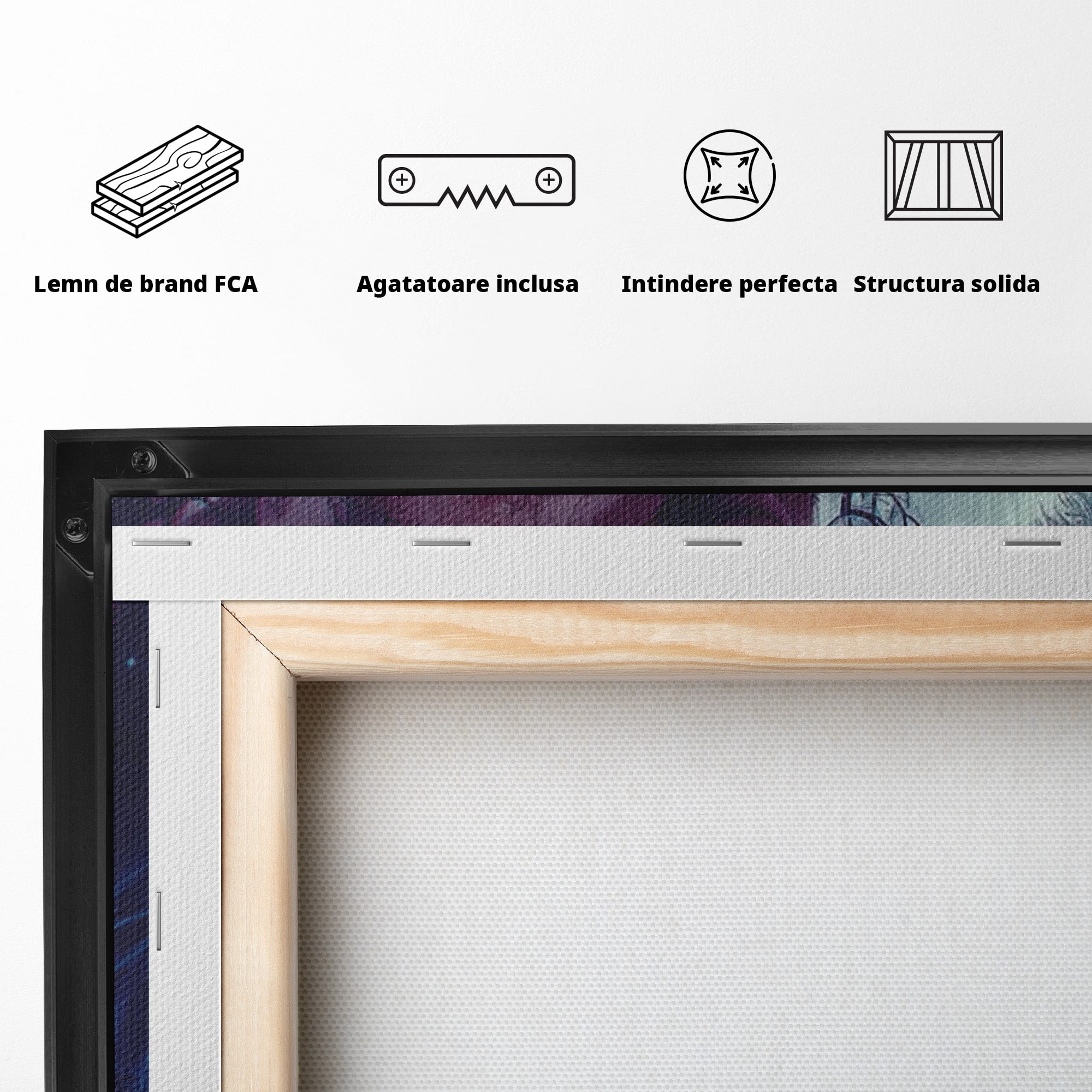 Tablou Canvas Premium LuxCanva® PI1257, Lupul si John Snow, Sabaticie, Foc, Fantezie, Mister, Dormitor, Living, Culori Vibrante