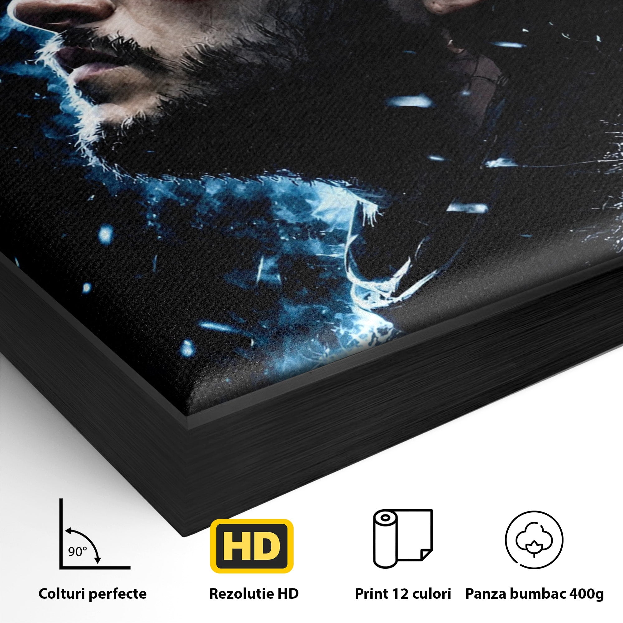 Tablou Canvas Premium LuxCanva® PI1258, Gandurile lui Snow, Portret, Razboinic, Fantezie, Intensitate, Living, Culori Vibrante