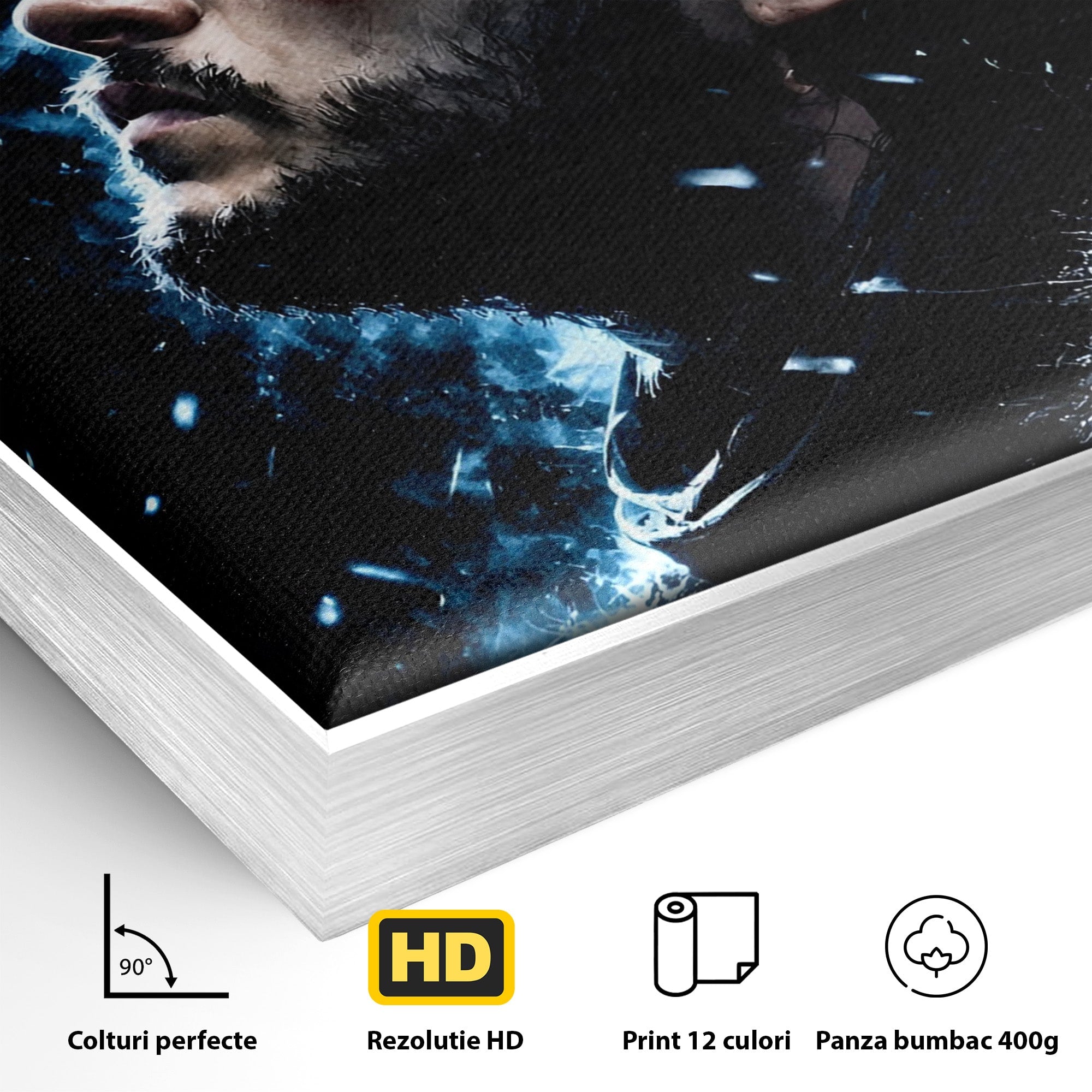 Tablou Canvas Premium LuxCanva® PI1258, Gandurile lui Snow, Portret, Razboinic, Fantezie, Intensitate, Living, Culori Vibrante