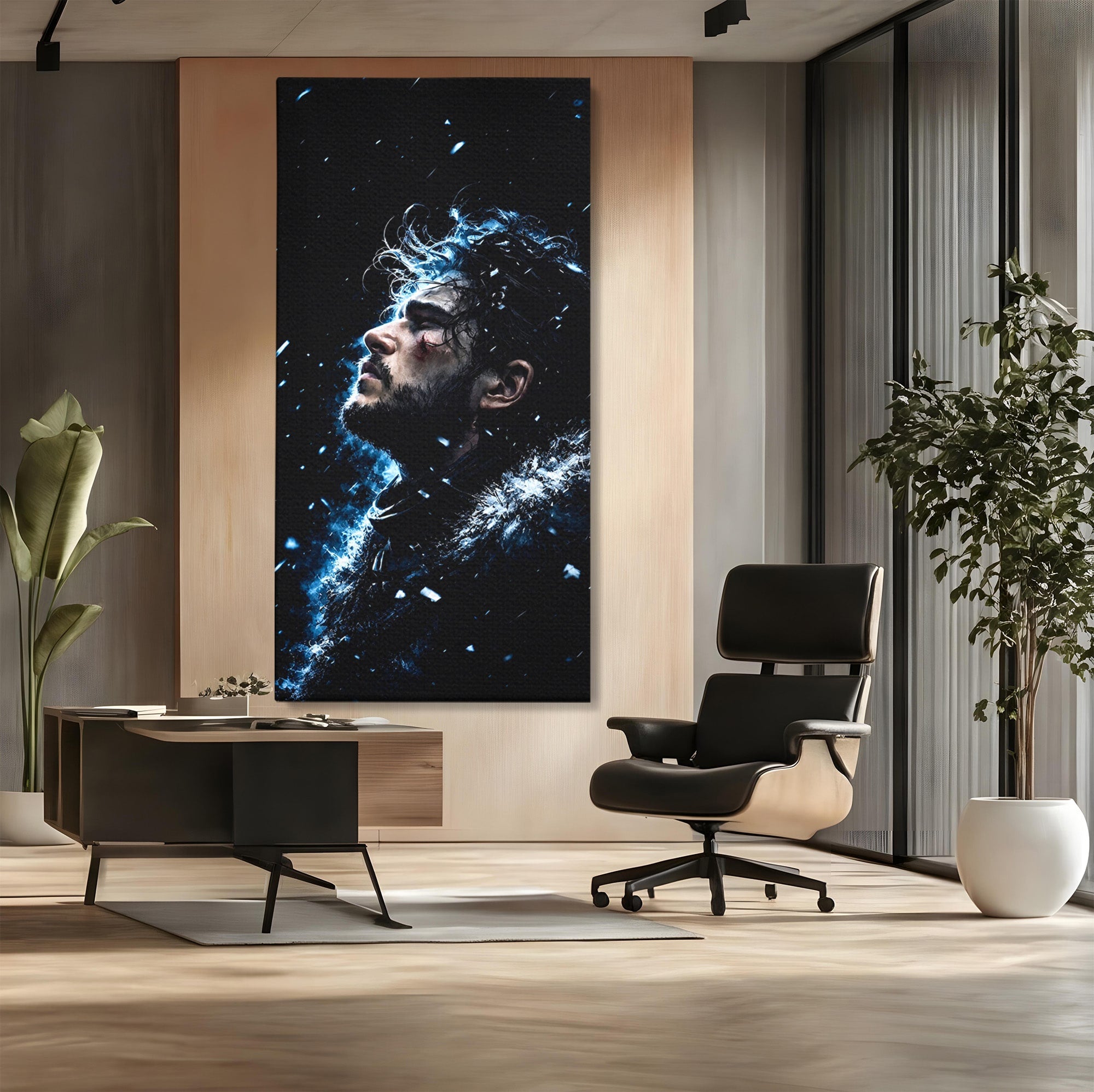 Tablou Canvas Premium LuxCanva® PI1258, Gandurile lui Snow, Portret, Razboinic, Fantezie, Intensitate, Living, Culori Vibrante