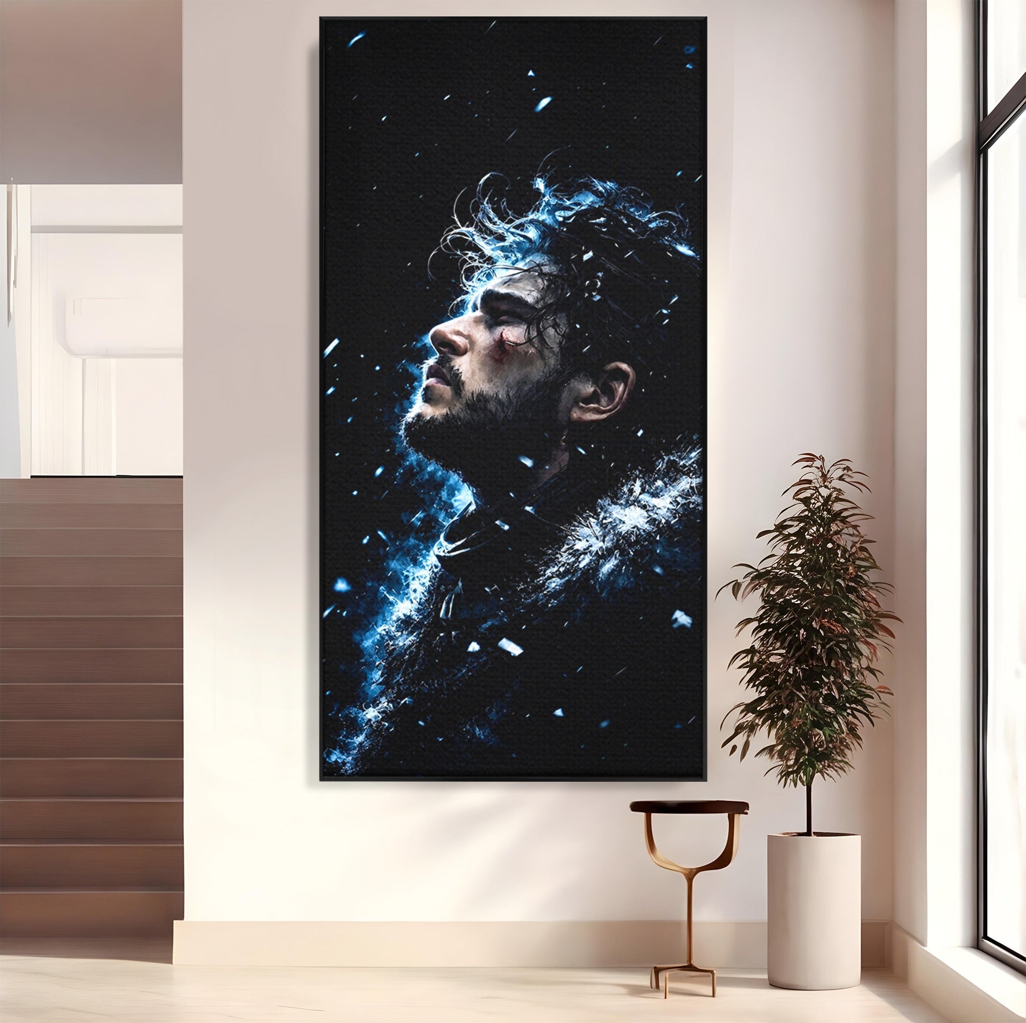 Tablou Canvas Premium LuxCanva® PI1258, Gandurile lui Snow, Portret, Razboinic, Fantezie, Intensitate, Living, Culori Vibrante