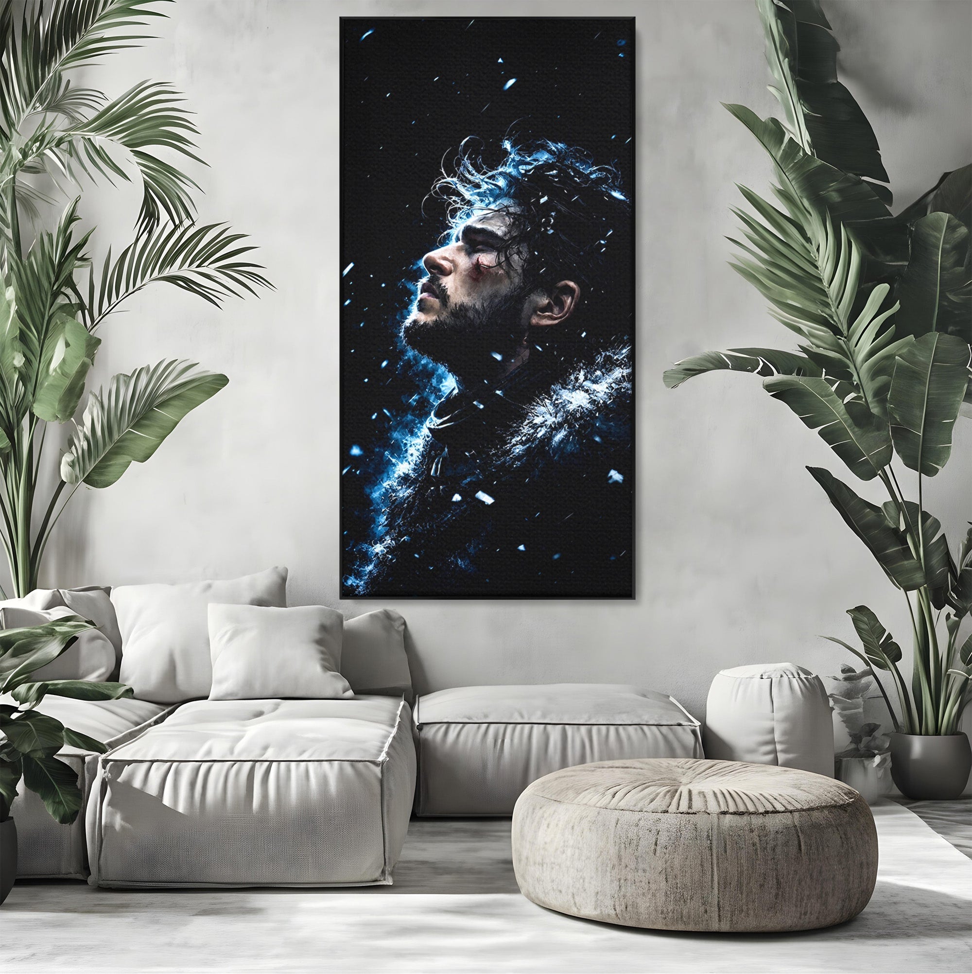 Tablou Canvas Premium LuxCanva® PI1258, Gandurile lui Snow, Portret, Razboinic, Fantezie, Intensitate, Living, Culori Vibrante