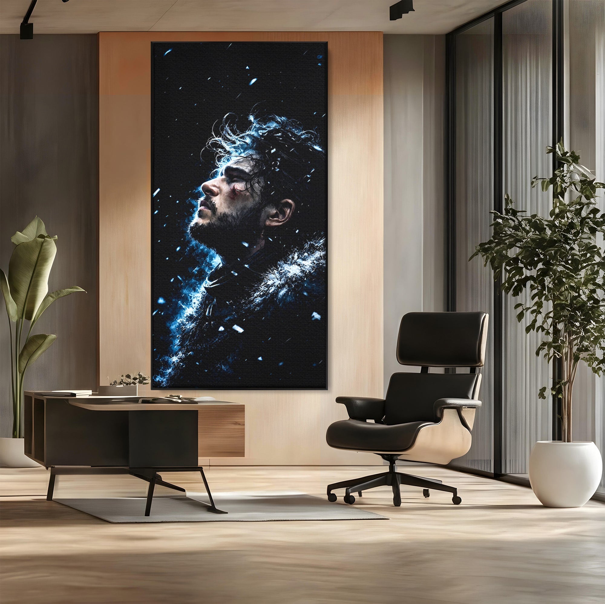 Tablou Canvas Premium LuxCanva® PI1258, Gandurile lui Snow, Portret, Razboinic, Fantezie, Intensitate, Living, Culori Vibrante