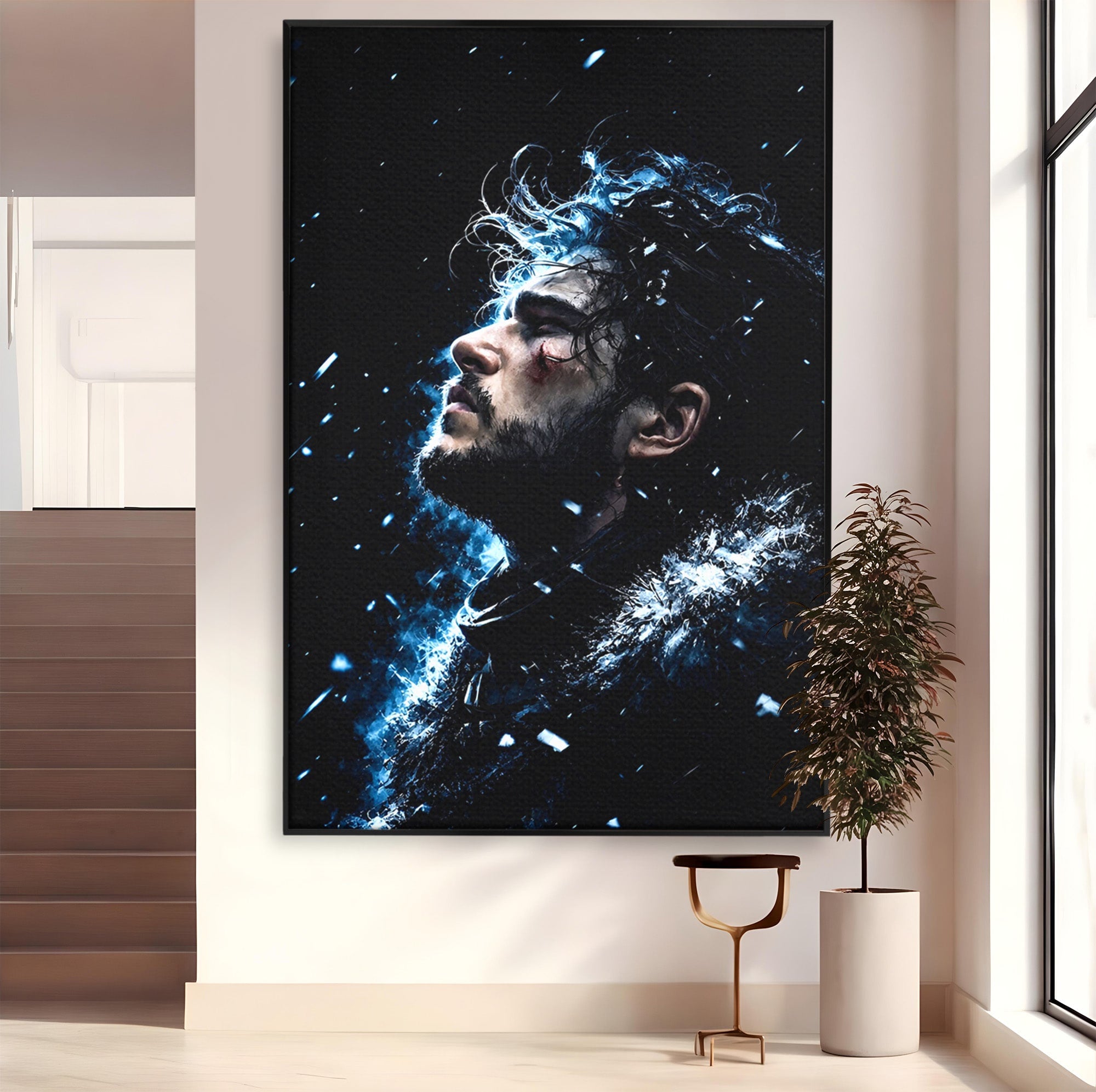 Tablou Canvas Premium LuxCanva® PI1258, Gandurile lui Snow, Portret, Razboinic, Fantezie, Intensitate, Living, Culori Vibrante