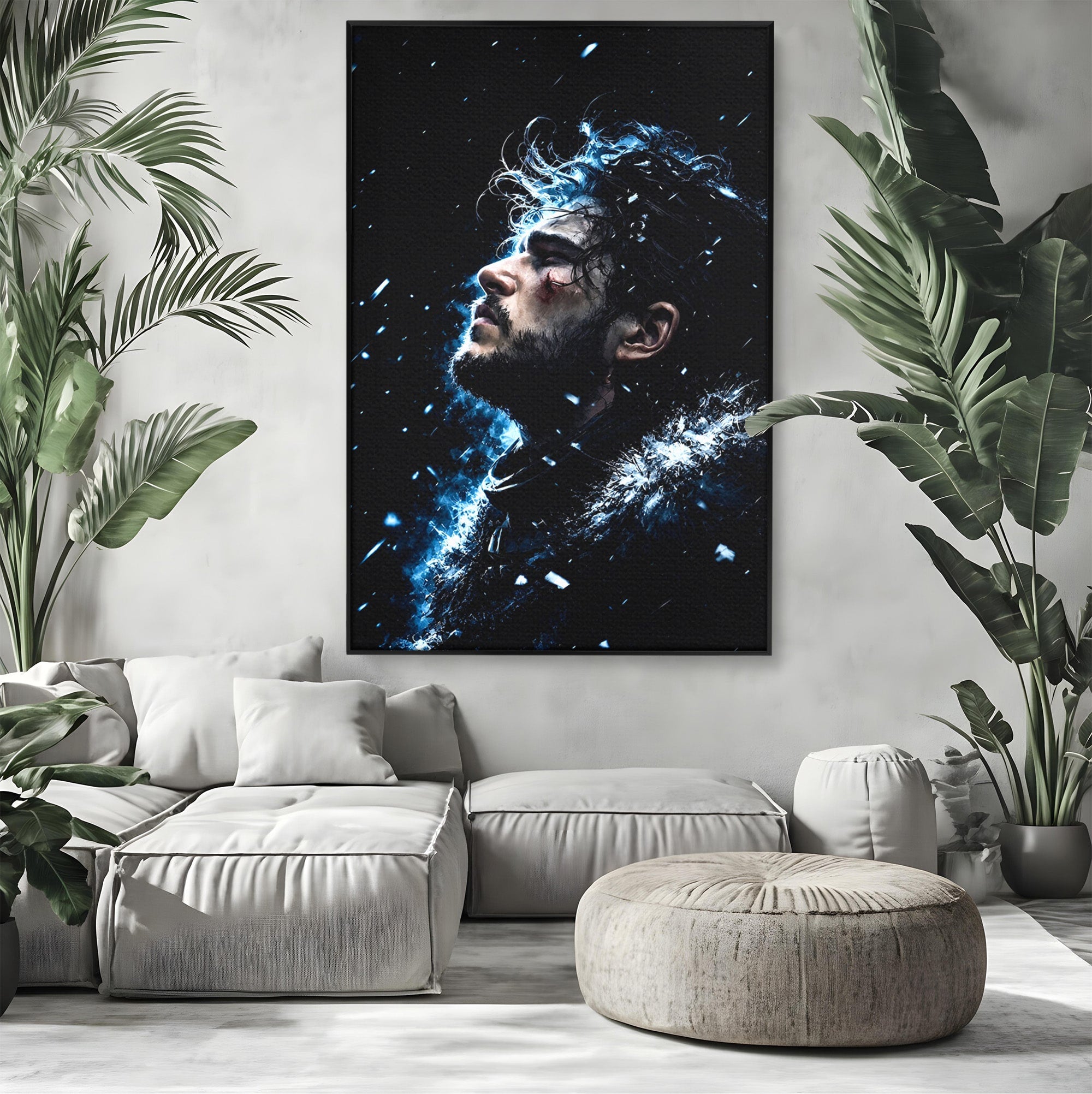 Tablou Canvas Premium LuxCanva® PI1258, Gandurile lui Snow, Portret, Razboinic, Fantezie, Intensitate, Living, Culori Vibrante