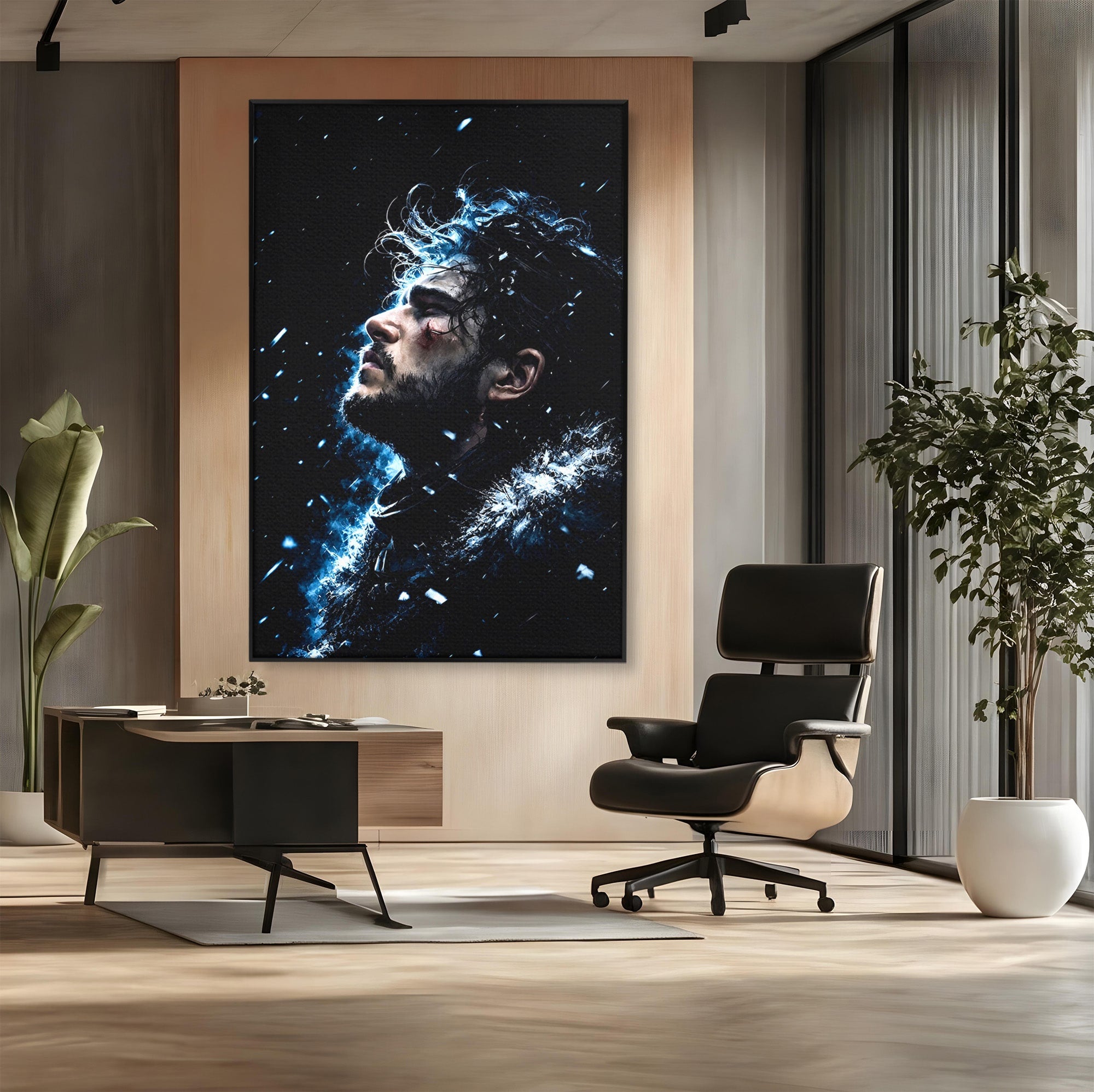 Tablou Canvas Premium LuxCanva® PI1258, Gandurile lui Snow, Portret, Razboinic, Fantezie, Intensitate, Living, Culori Vibrante