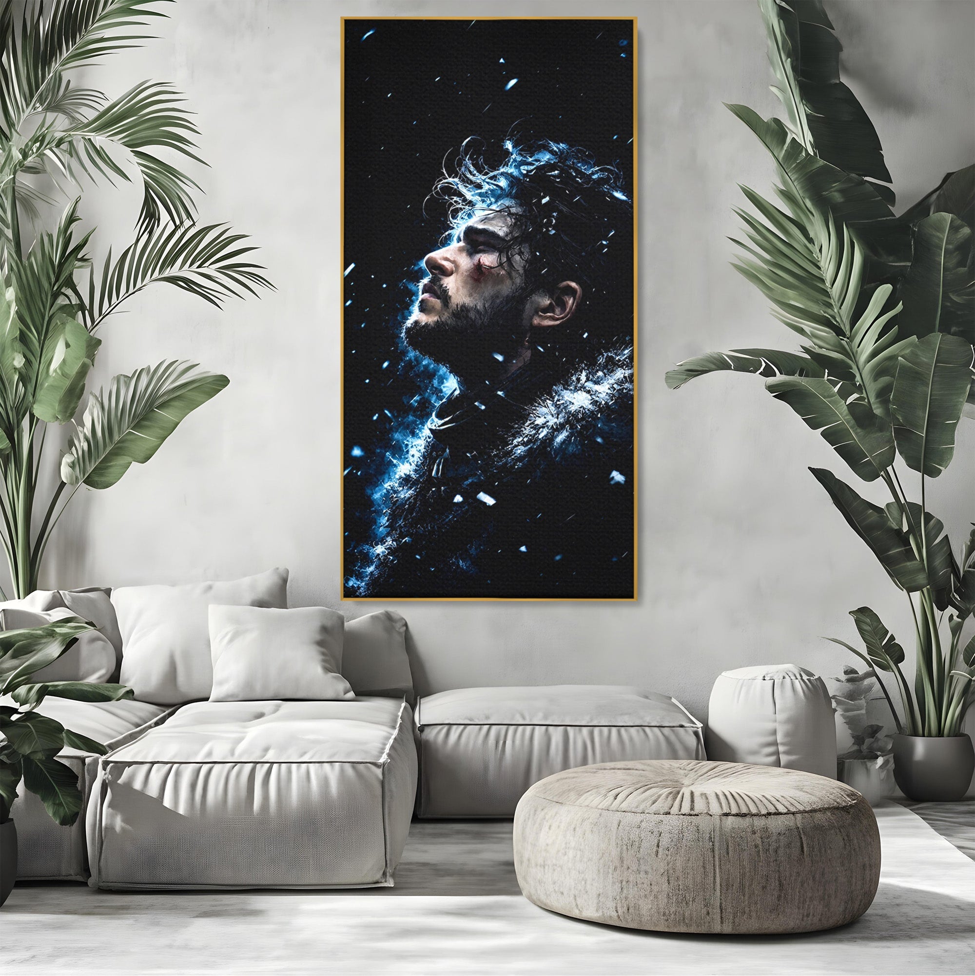 Tablou Canvas Premium LuxCanva® PI1258, Gandurile lui Snow, Portret, Razboinic, Fantezie, Intensitate, Living, Culori Vibrante