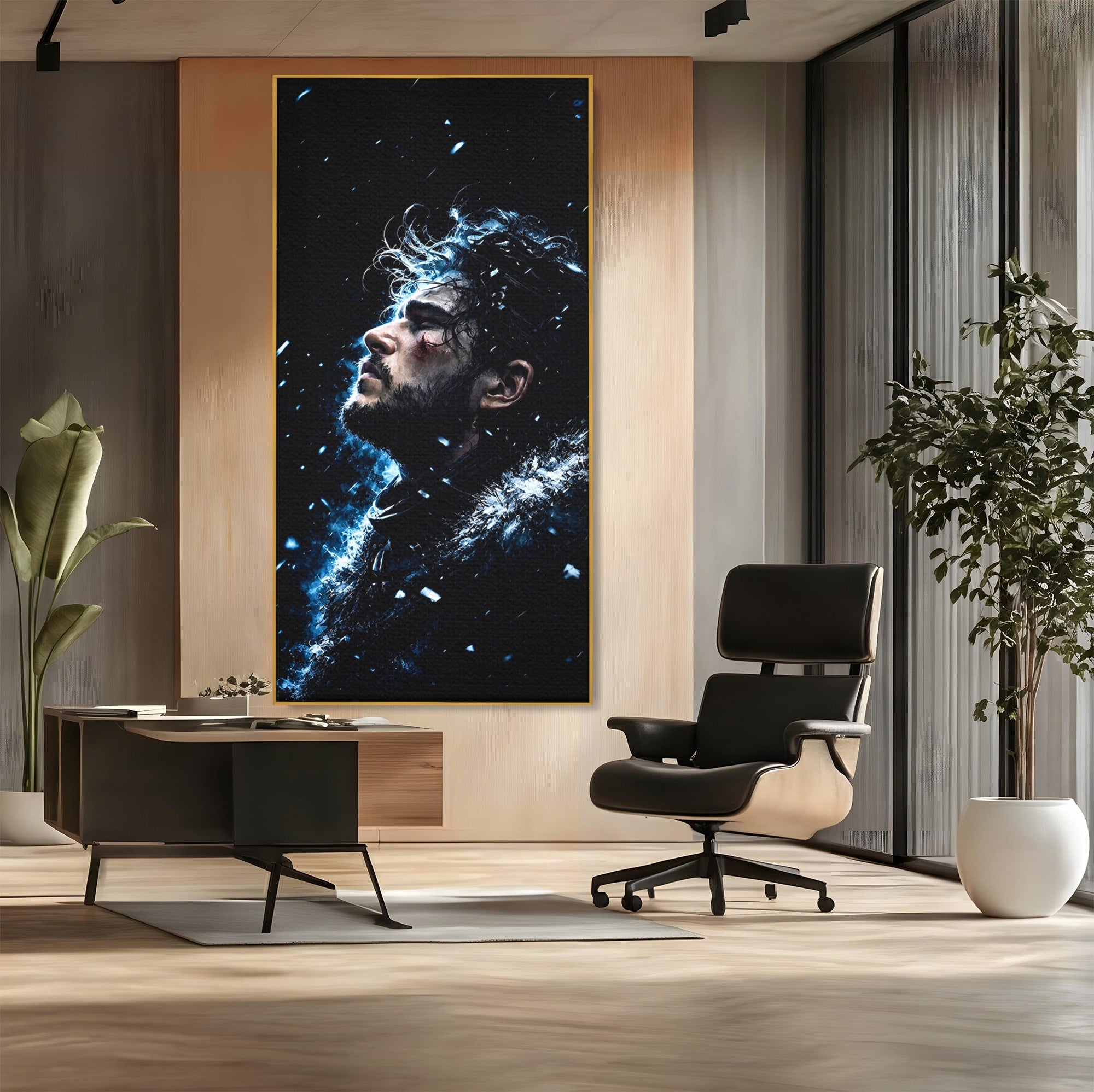 Tablou Canvas Premium LuxCanva® PI1258, Gandurile lui Snow, Portret, Razboinic, Fantezie, Intensitate, Living, Culori Vibrante