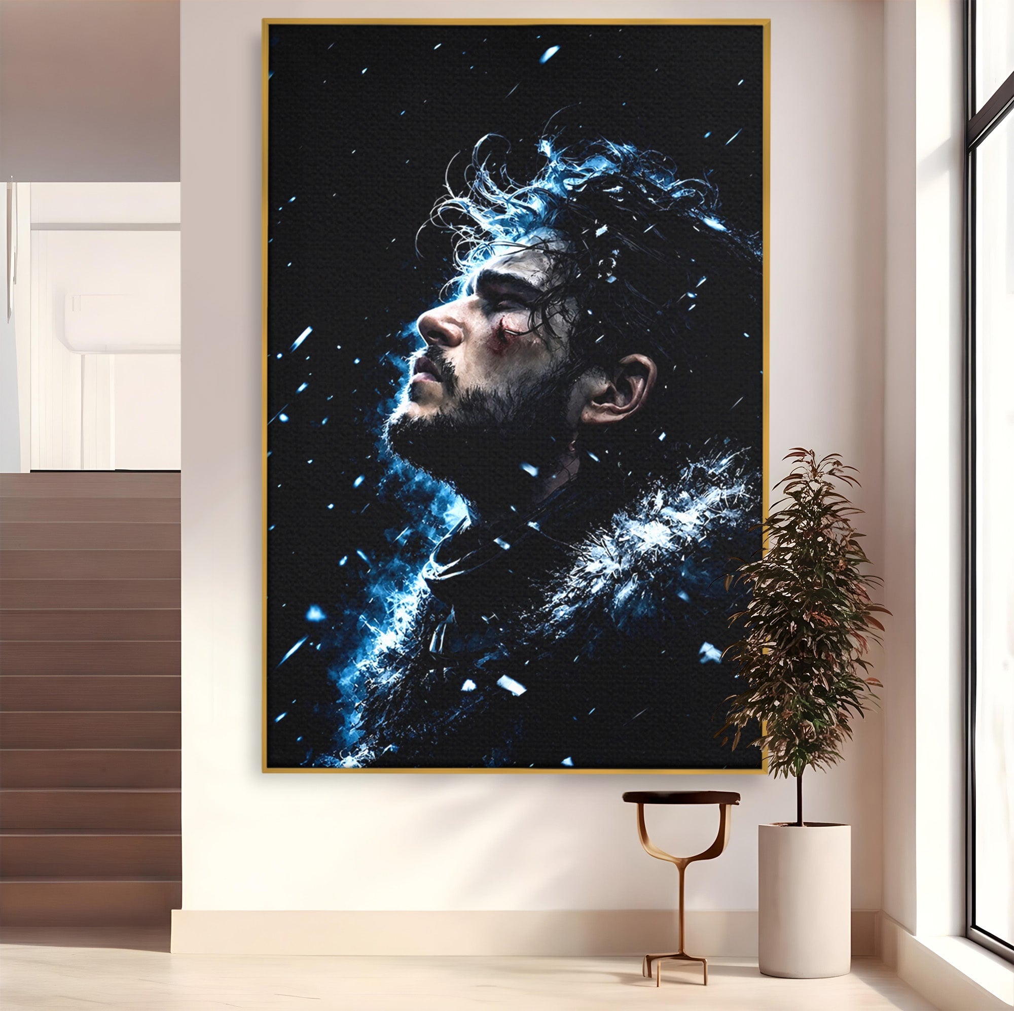 Tablou Canvas Premium LuxCanva® PI1258, Gandurile lui Snow, Portret, Razboinic, Fantezie, Intensitate, Living, Culori Vibrante