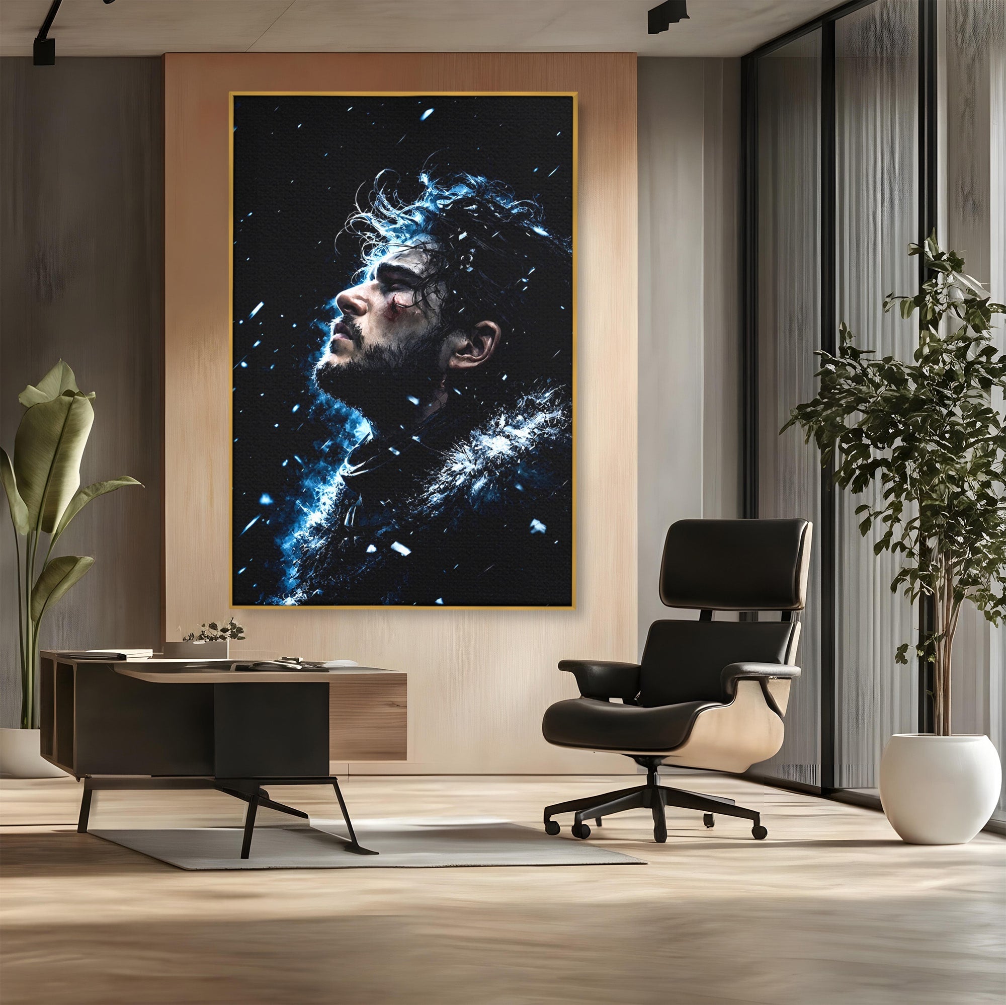 Tablou Canvas Premium LuxCanva® PI1258, Gandurile lui Snow, Portret, Razboinic, Fantezie, Intensitate, Living, Culori Vibrante