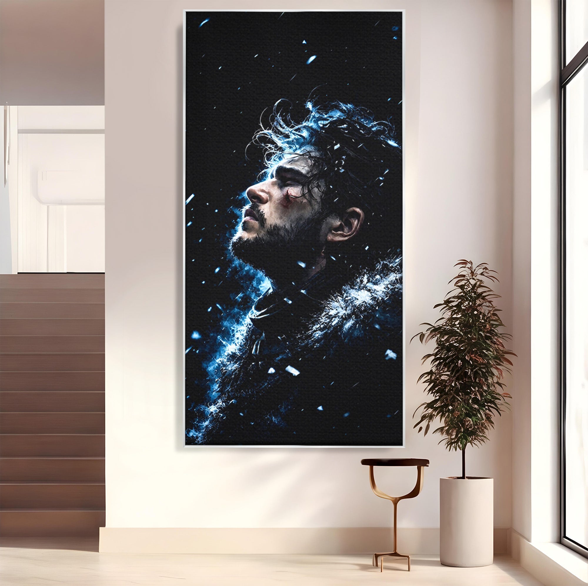 Tablou Canvas Premium LuxCanva® PI1258, Gandurile lui Snow, Portret, Razboinic, Fantezie, Intensitate, Living, Culori Vibrante