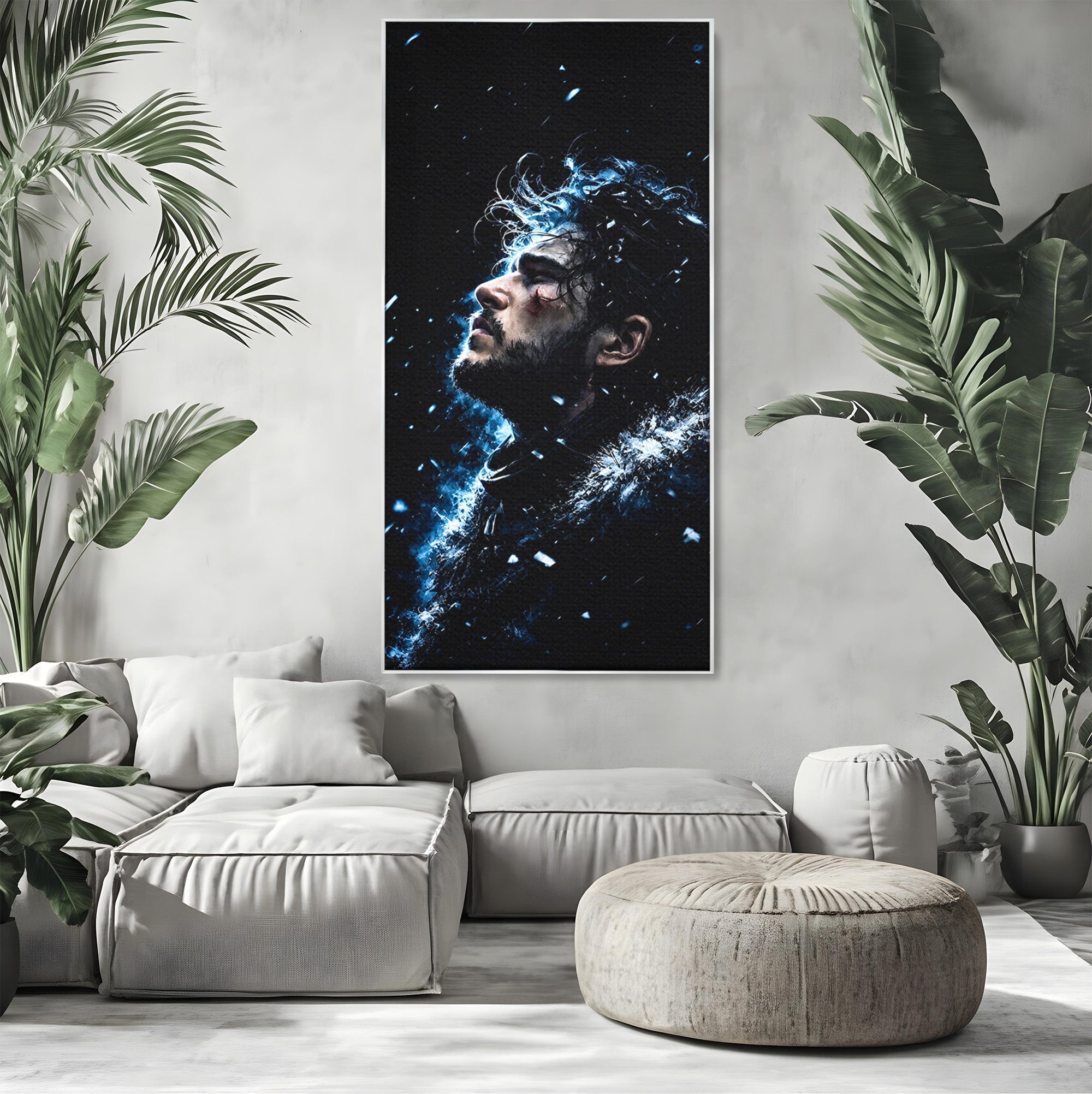 Tablou Canvas Premium LuxCanva® PI1258, Gandurile lui Snow, Portret, Razboinic, Fantezie, Intensitate, Living, Culori Vibrante