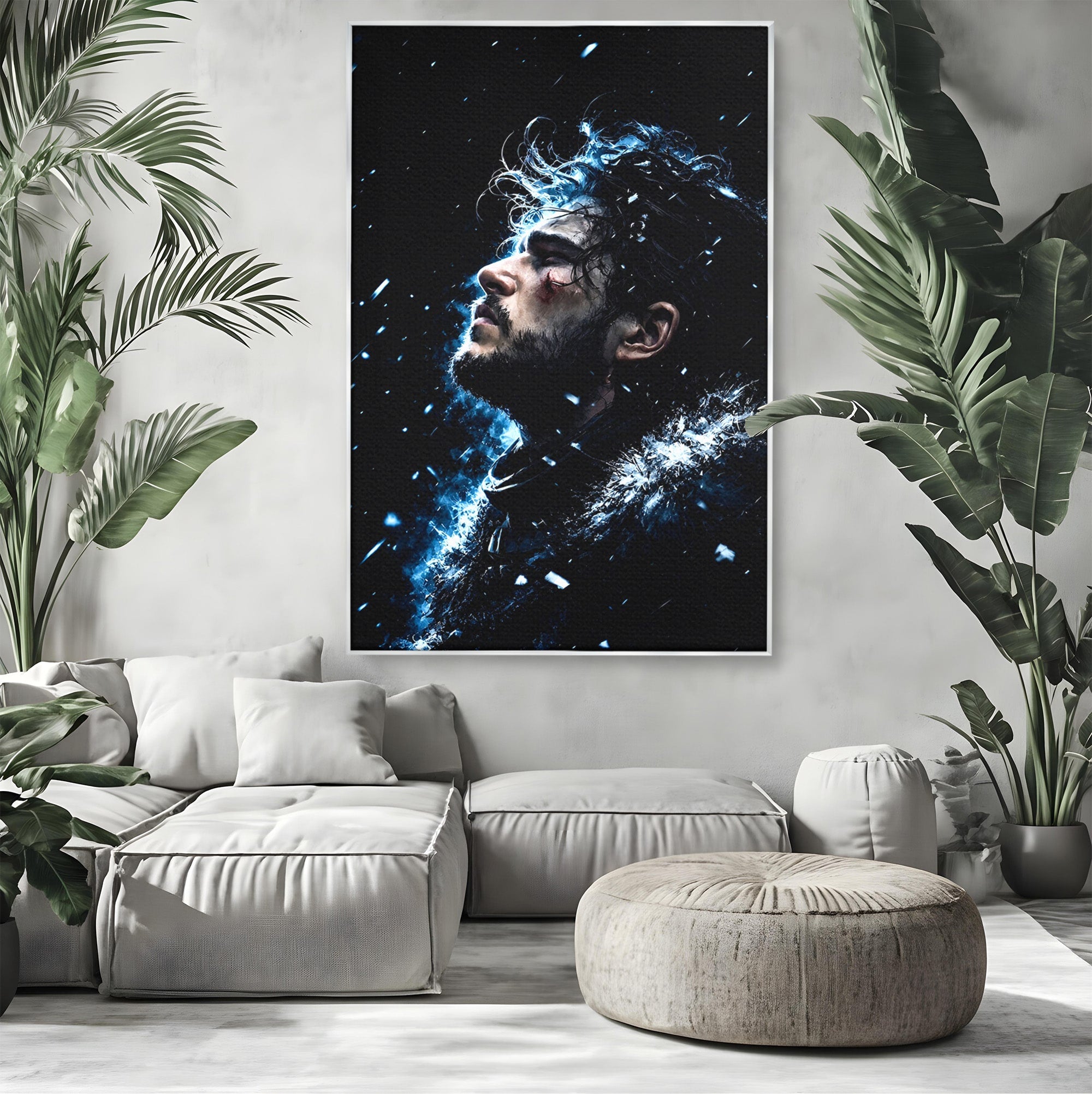 Tablou Canvas Premium LuxCanva® PI1258, Gandurile lui Snow, Portret, Razboinic, Fantezie, Intensitate, Living, Culori Vibrante
