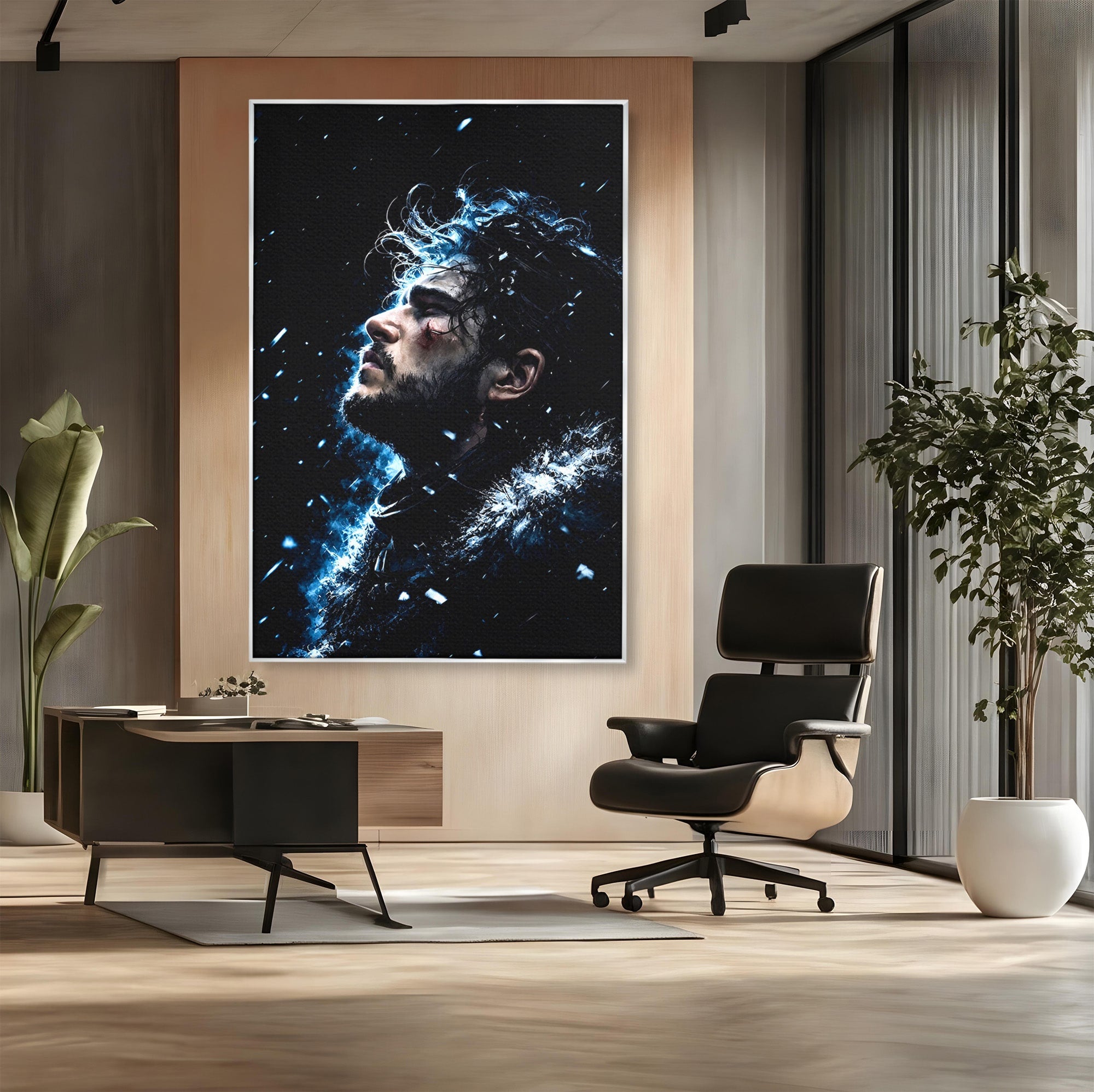 Tablou Canvas Premium LuxCanva® PI1258, Gandurile lui Snow, Portret, Razboinic, Fantezie, Intensitate, Living, Culori Vibrante