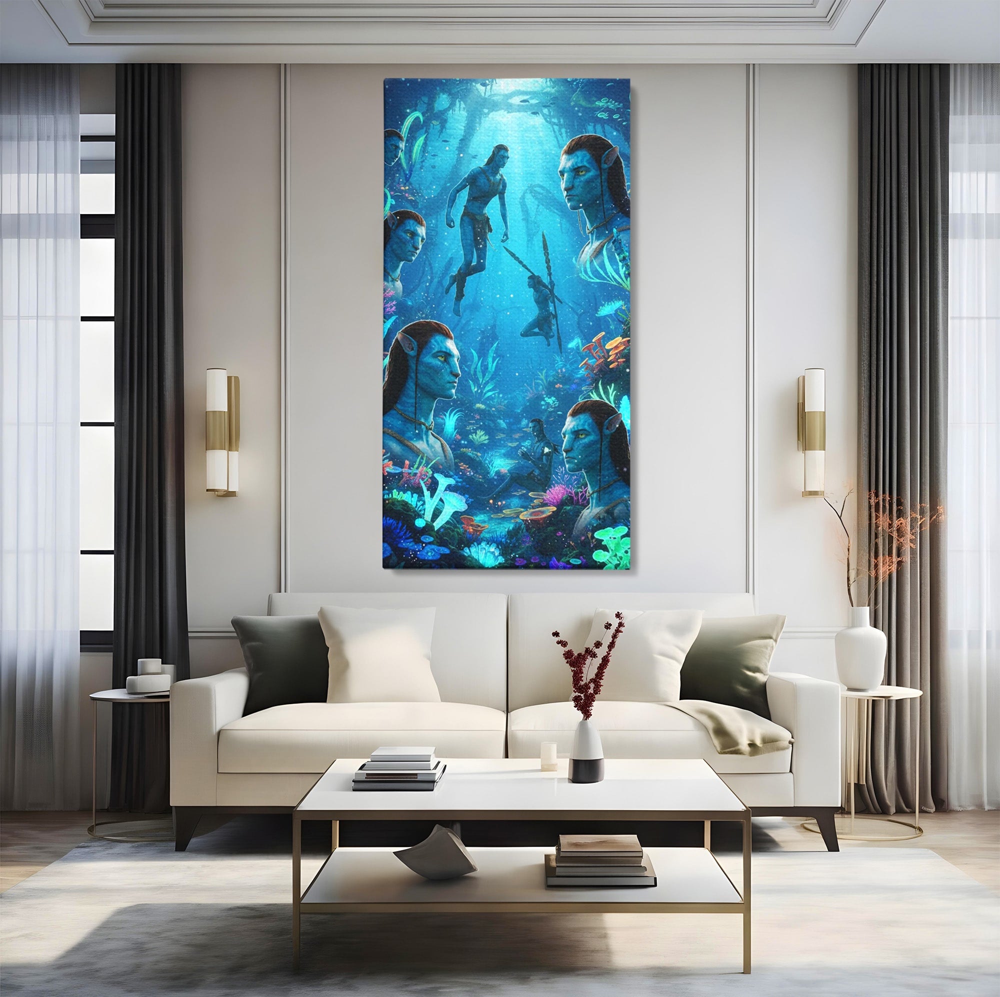 Tablou Canvas Premium LuxCanva® PI1259, Lumea Subacvatica, Avatar, Fantezie, Ocean, Creaturi, Aventura, Living, Culori Vibrante