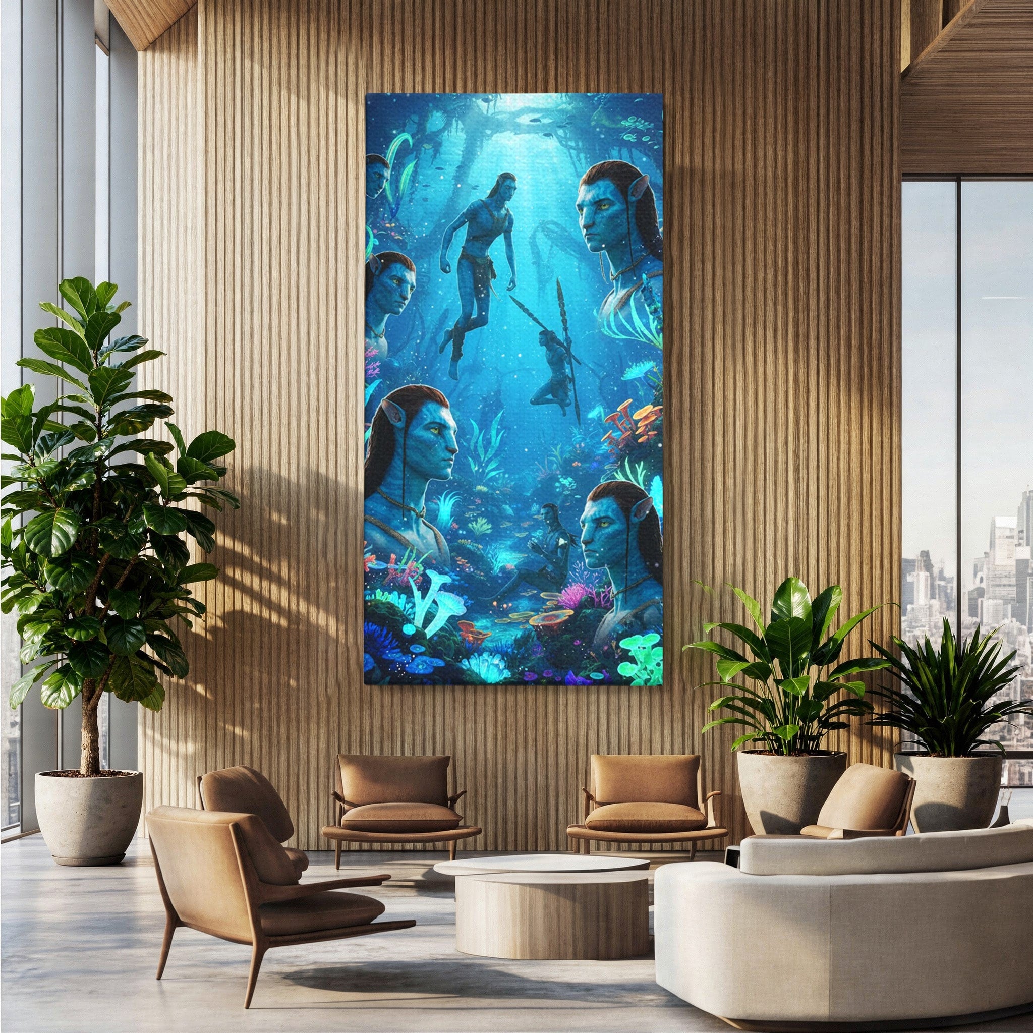 Tablou Canvas Premium LuxCanva® PI1259, Lumea Subacvatica, Avatar, Fantezie, Ocean, Creaturi, Aventura, Living, Culori Vibrante
