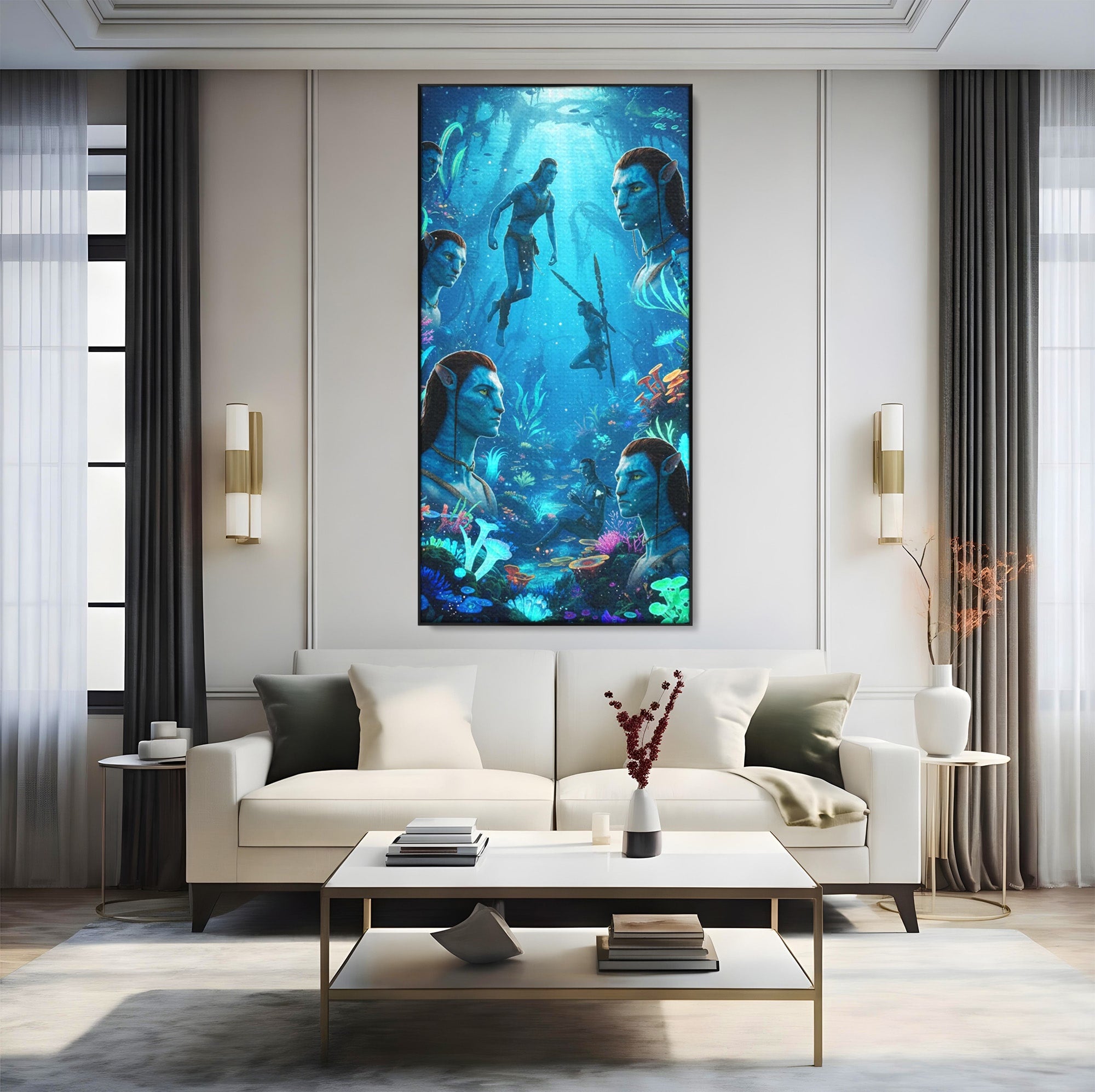 Tablou Canvas Premium LuxCanva® PI1259, Lumea Subacvatica, Avatar, Fantezie, Ocean, Creaturi, Aventura, Living, Culori Vibrante