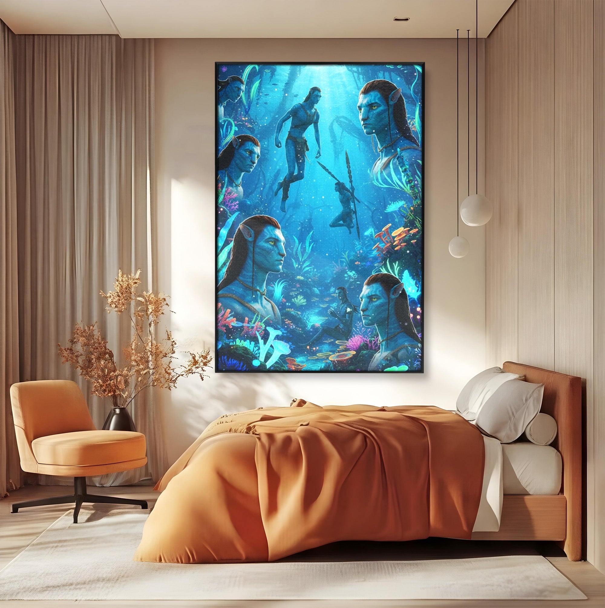 Tablou Canvas Premium LuxCanva® PI1259, Lumea Subacvatica, Avatar, Fantezie, Ocean, Creaturi, Aventura, Living, Culori Vibrante