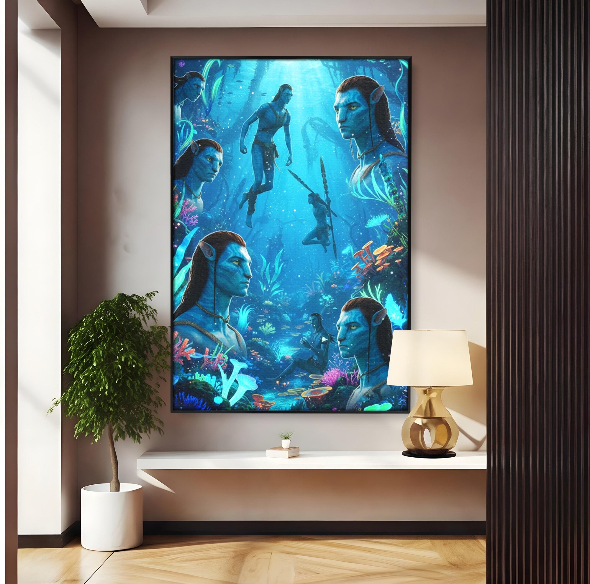 Tablou Canvas Premium LuxCanva® PI1259, Lumea Subacvatica, Avatar, Fantezie, Ocean, Creaturi, Aventura, Living, Culori Vibrante