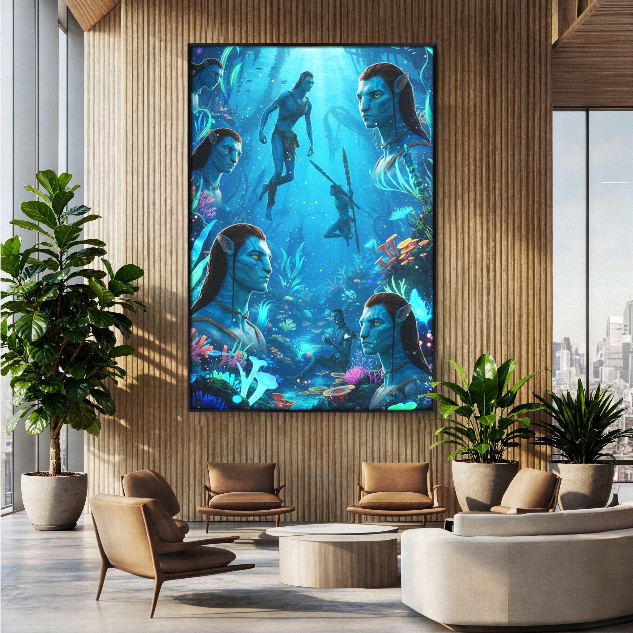 Tablou Canvas Premium LuxCanva® PI1259, Lumea Subacvatica, Avatar, Fantezie, Ocean, Creaturi, Aventura, Living, Culori Vibrante