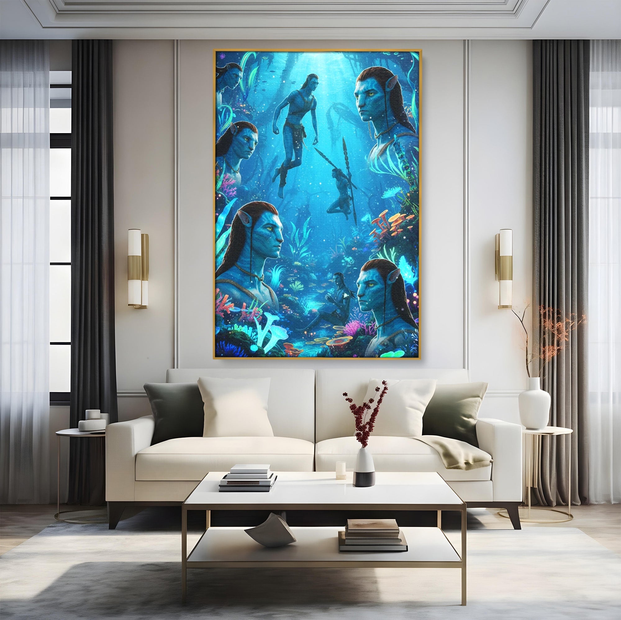 Tablou Canvas Premium LuxCanva® PI1259, Lumea Subacvatica, Avatar, Fantezie, Ocean, Creaturi, Aventura, Living, Culori Vibrante