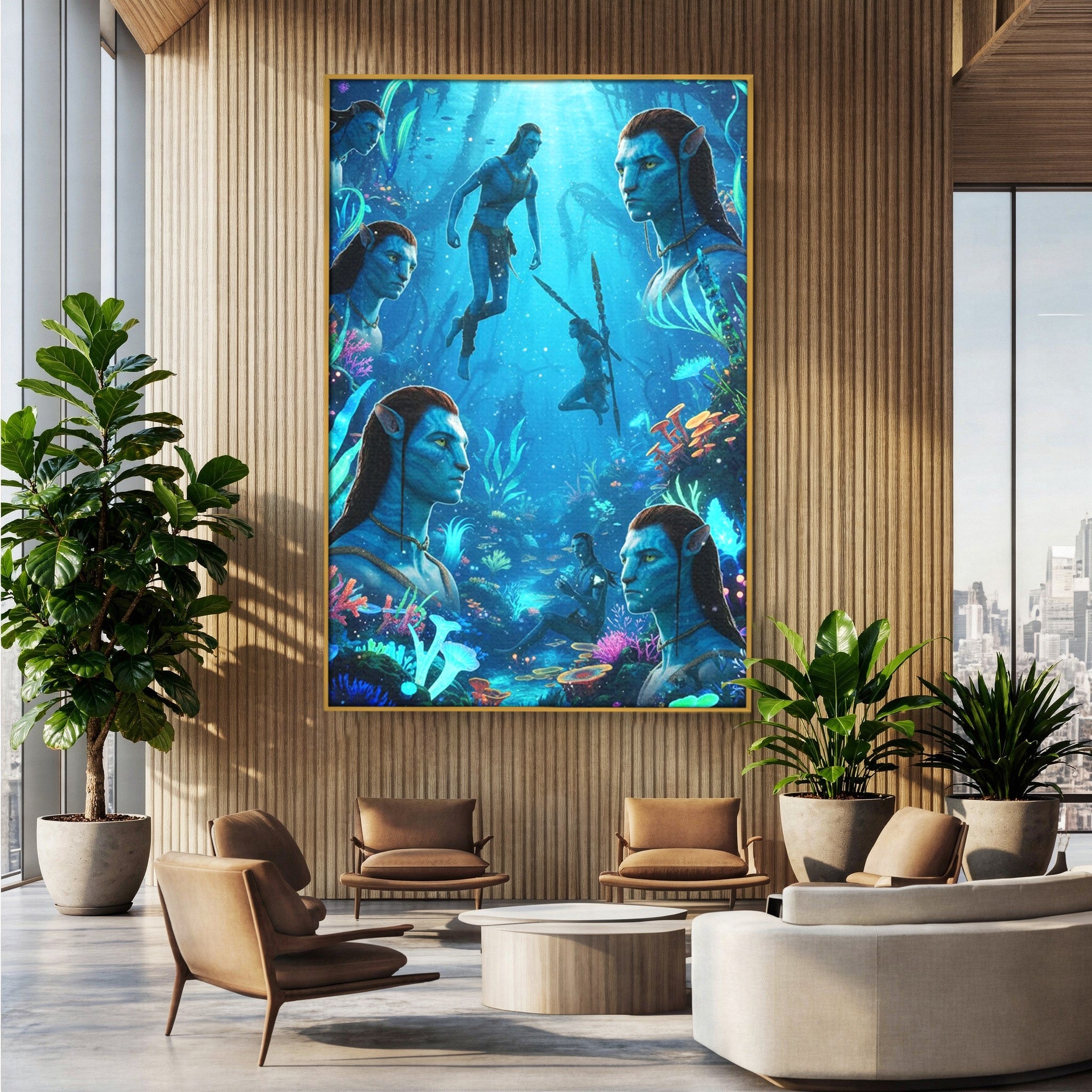 Tablou Canvas Premium LuxCanva® PI1259, Lumea Subacvatica, Avatar, Fantezie, Ocean, Creaturi, Aventura, Living, Culori Vibrante