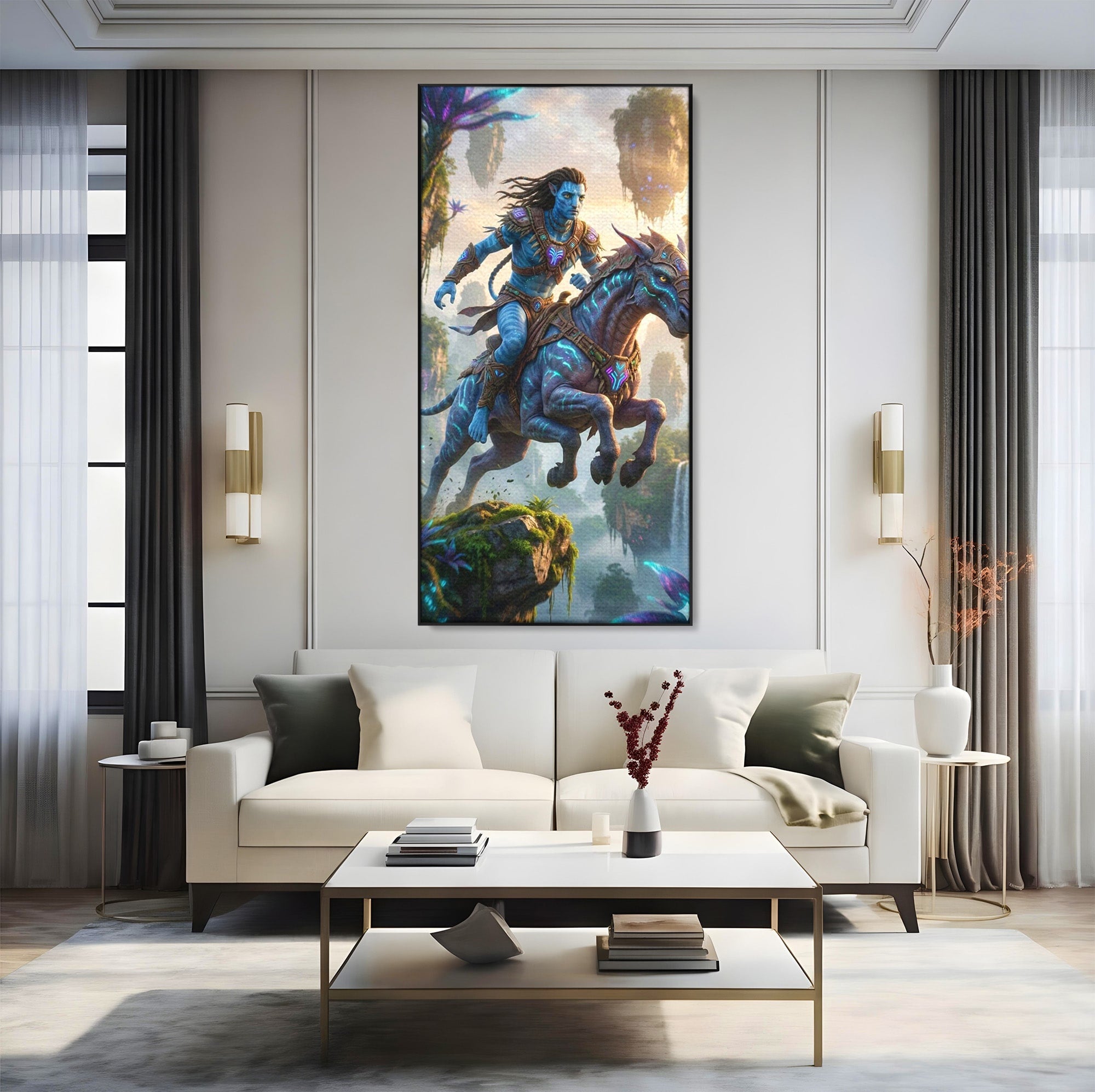Tablou Canvas Premium LuxCanva® PI1260, Razboinicul Pandorei, Mistic, Fantezie, Aventura, Calatorie, Living, Dormitor, Culori Vibrante