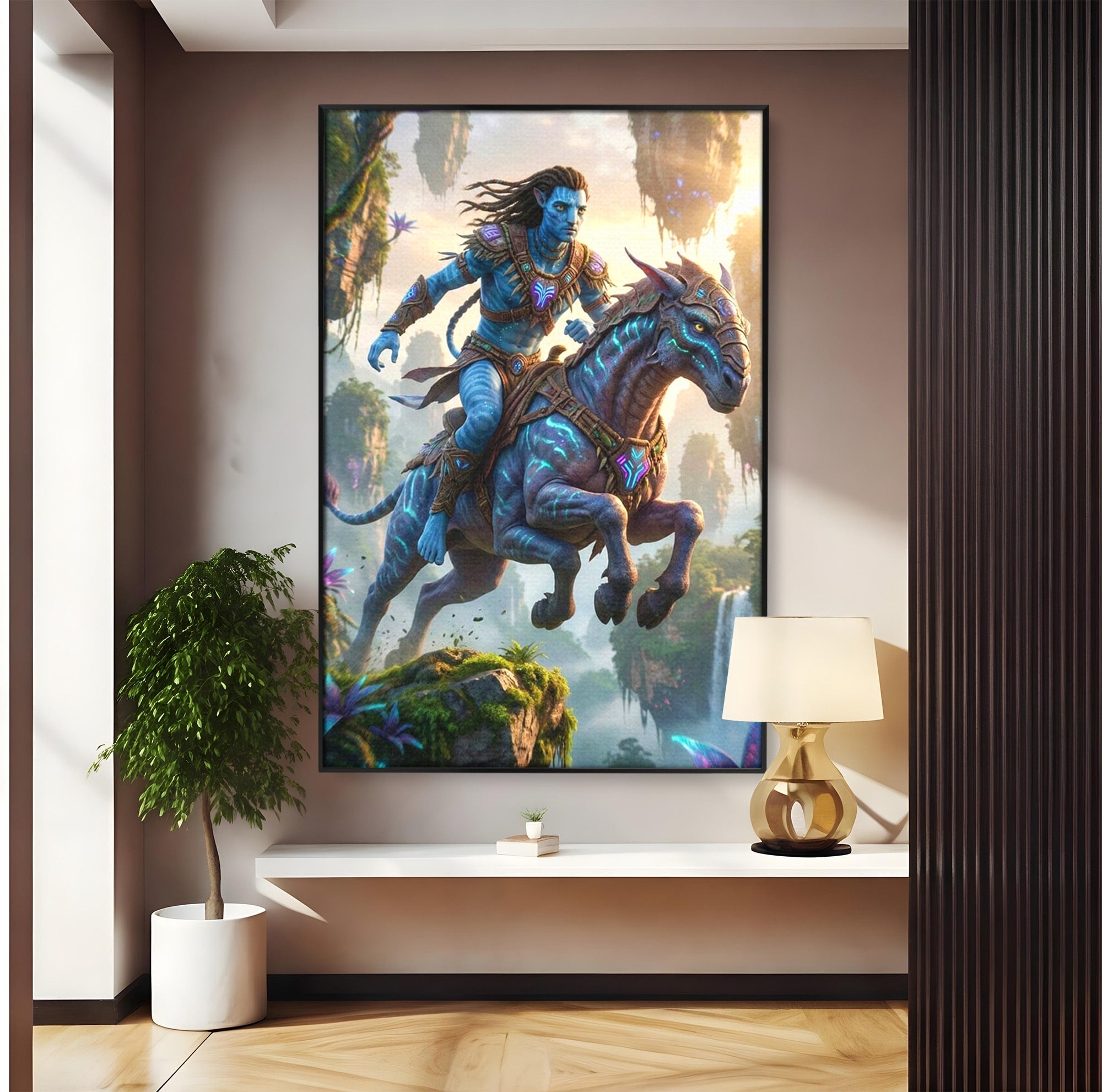 Tablou Canvas Premium LuxCanva® PI1260, Razboinicul Pandorei, Mistic, Fantezie, Aventura, Calatorie, Living, Dormitor, Culori Vibrante